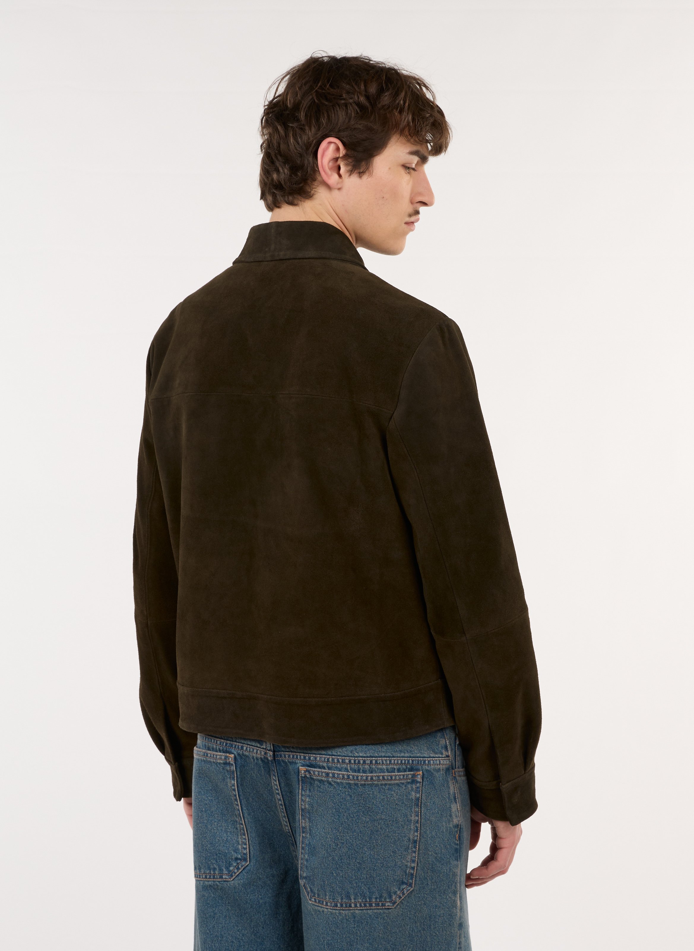 Gerade Lederjacke mit klassischem Kragen SAISON 1865 Braun