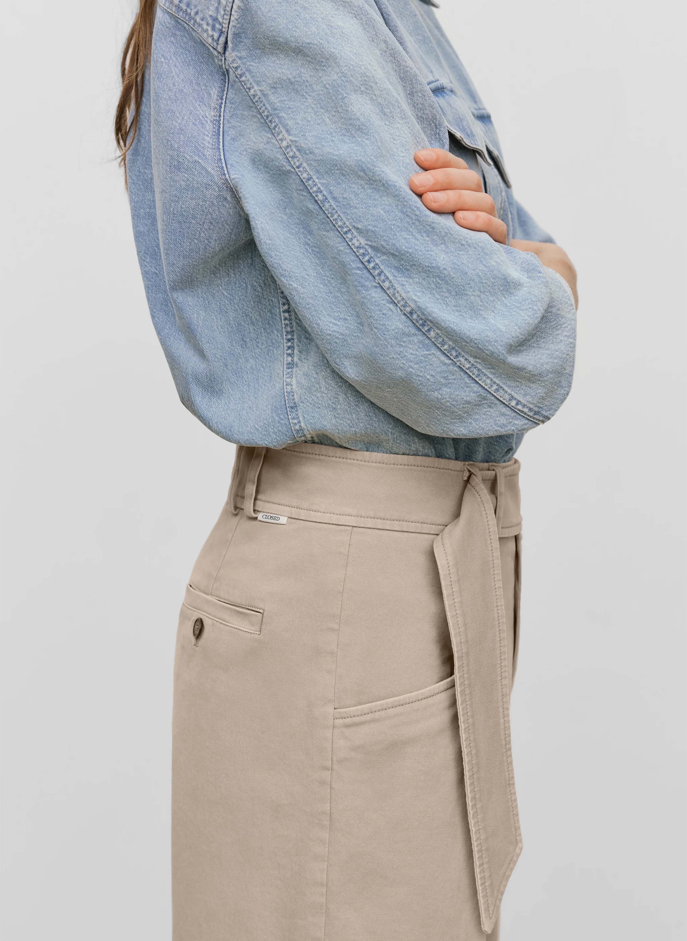 Pantalon large en coton bio mélangé CLOSED Beige
