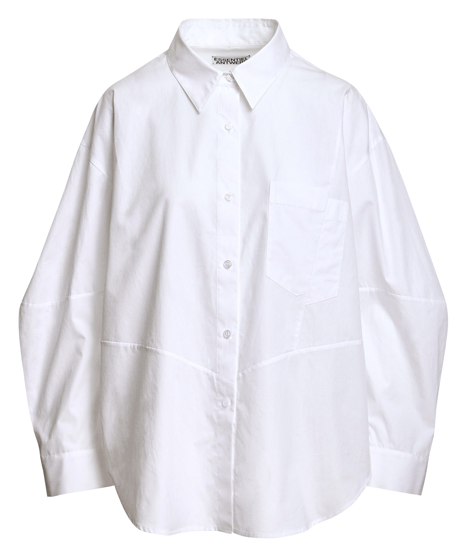 Gerade geschnittene Bluse aus Bio-Baumwolle mit Streifen ESSENTIEL ANTWERP Weiss