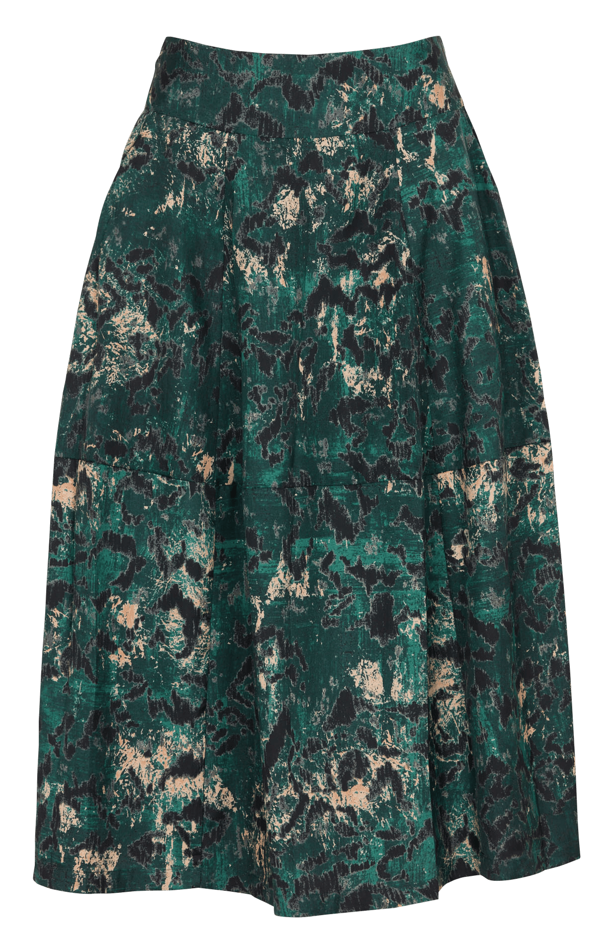 Flared printed midi skirt COTELAC Green