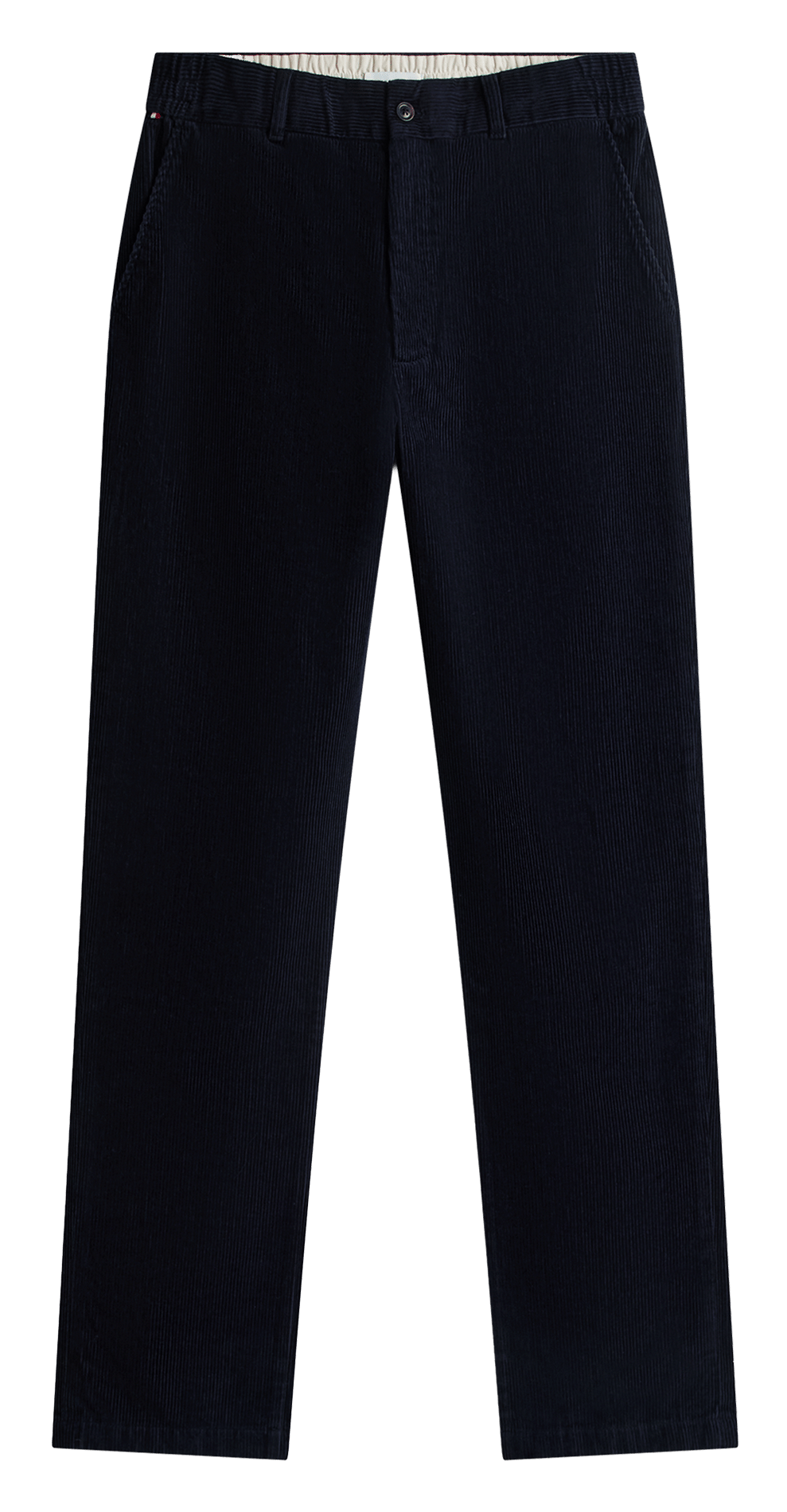 Straight-fit broek van ribvelours met hoge taille TOMMY HILFIGER