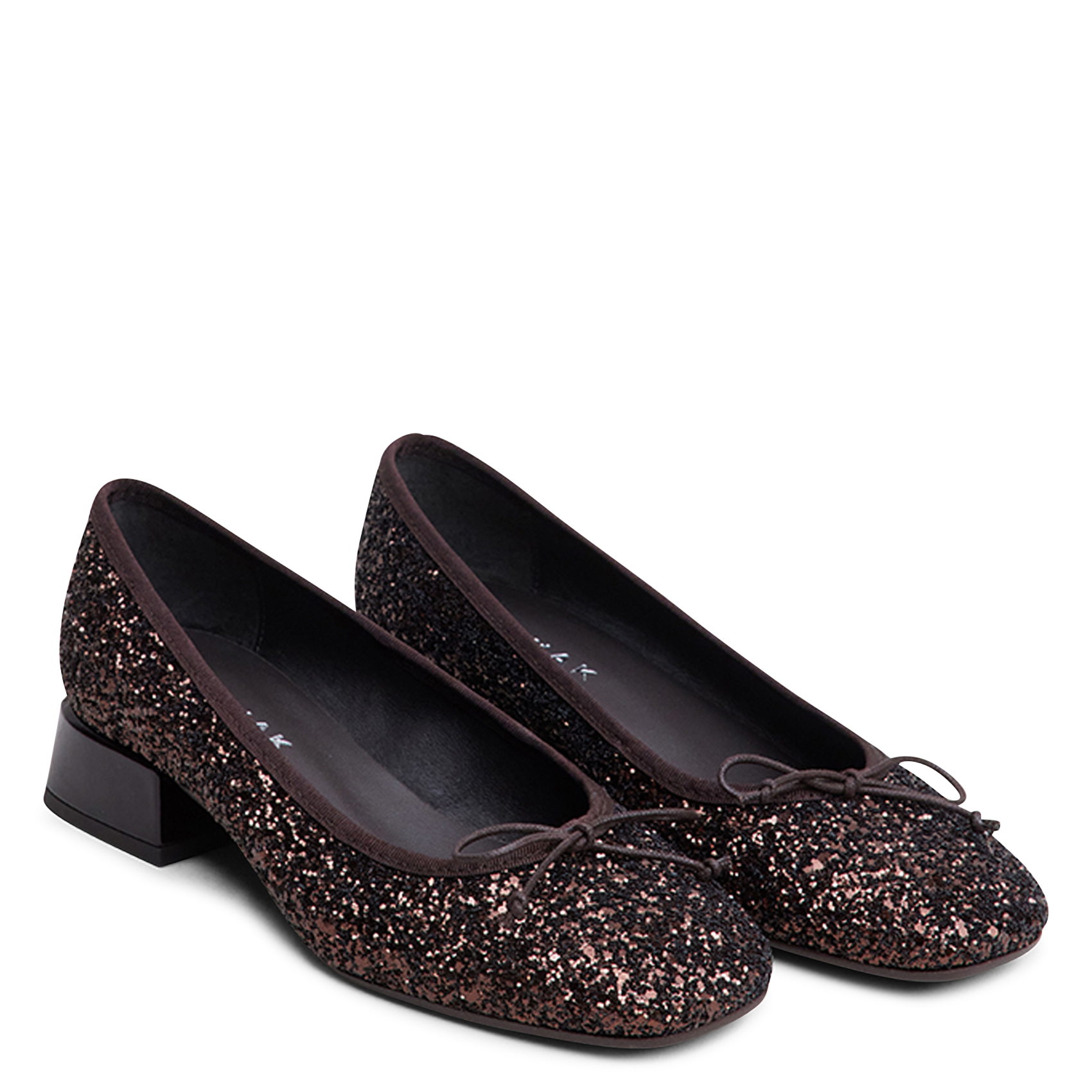 Glitter ballerinas with heels JONAK Brown