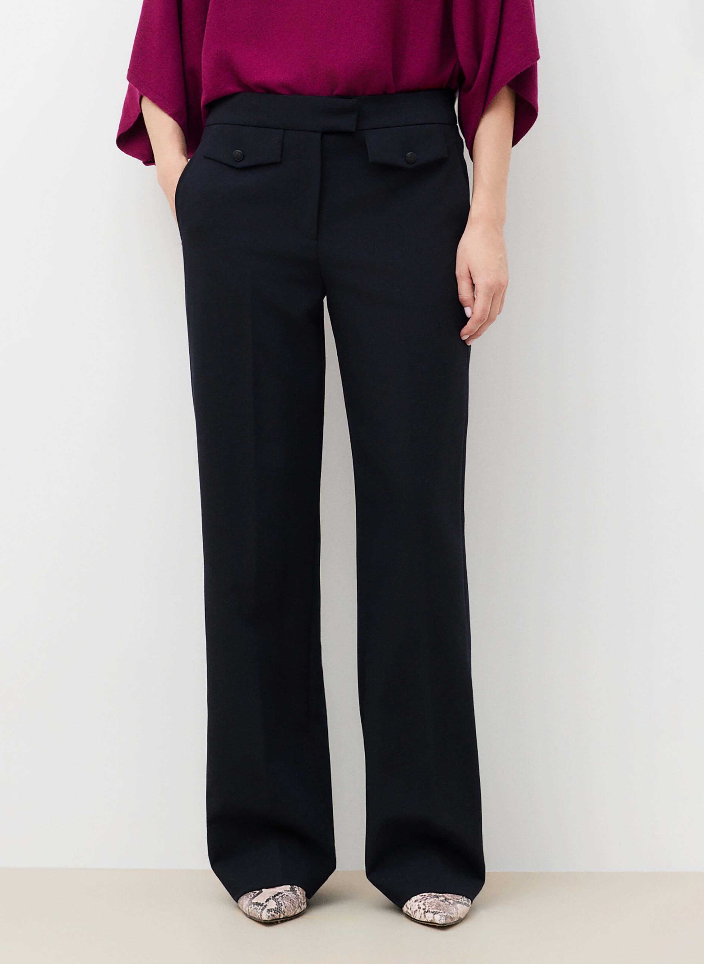 Rechte effen pantalon CAROLL Blauw