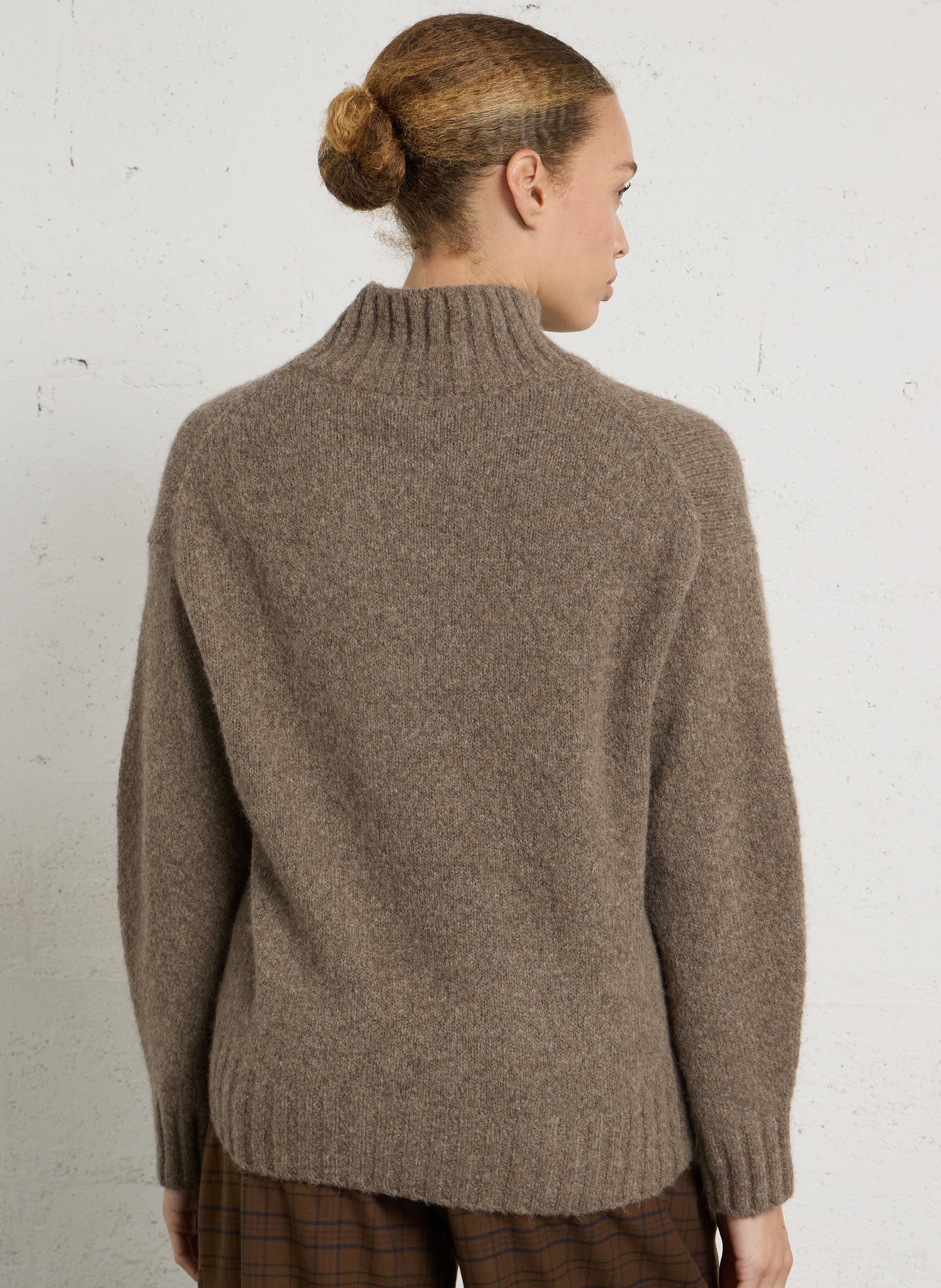 High-neck sweater in blended yak and alpaca JC SOPHIE Beige