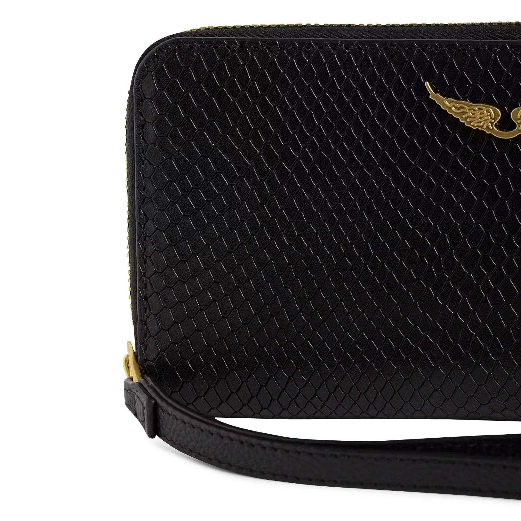 Portefeuille effet python en cuir ZADIG&VOLTAIRE Noir