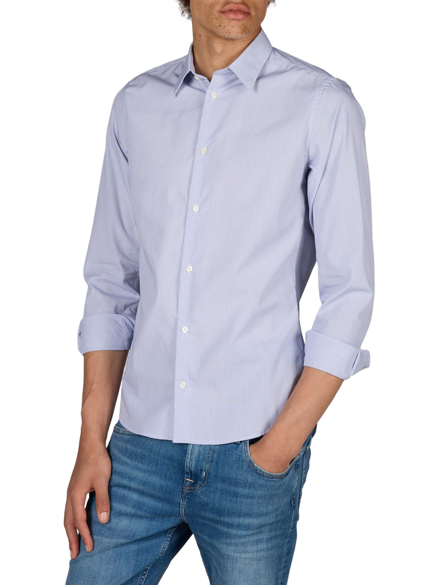 Slim-fit cotton Icareau-S shirt AU PRINTEMPS PARIS Blue