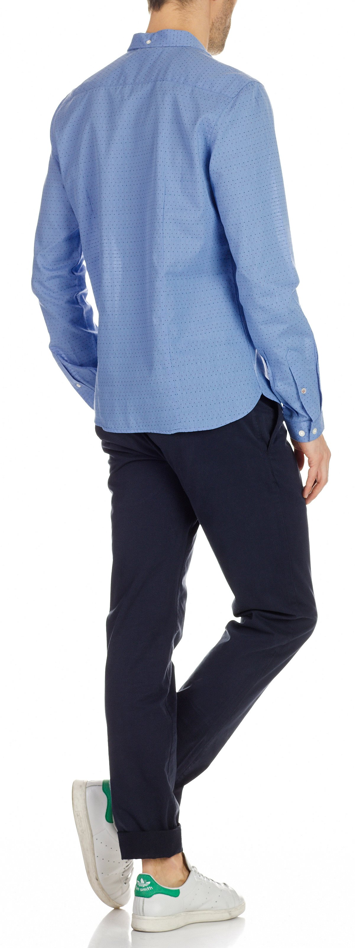 Stretch cotton slim chinos Blue