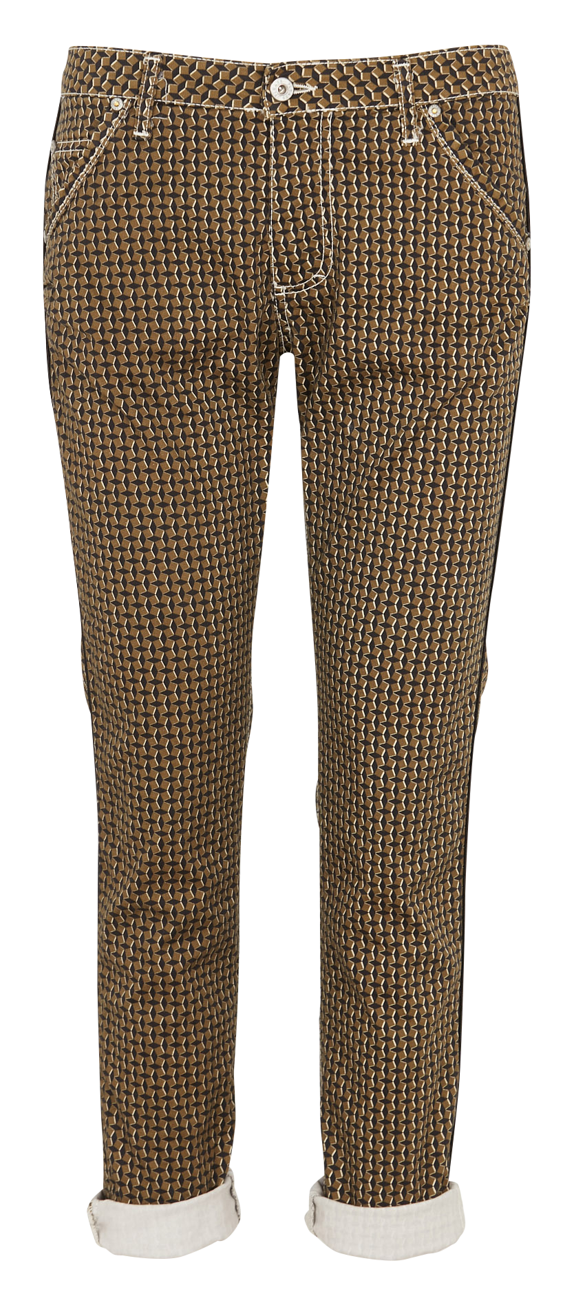 Slim-fit printed cotton-blend pants PLEASE Beige