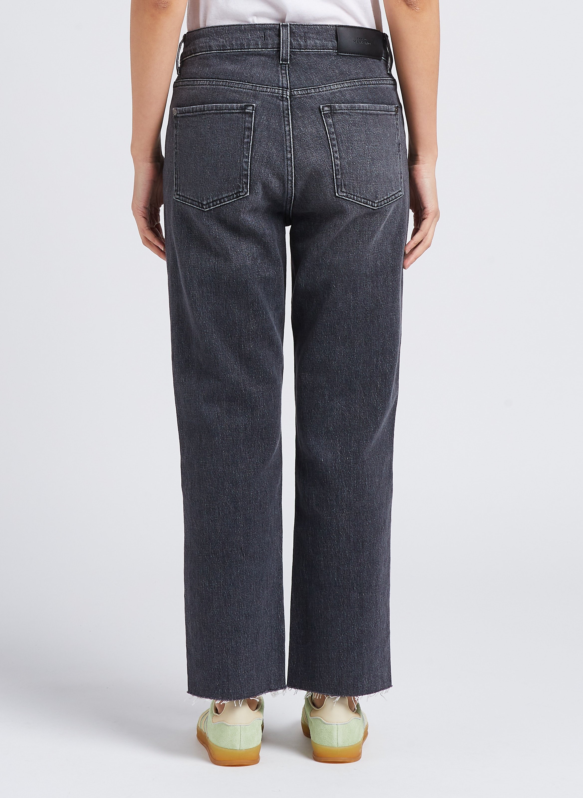 Cotton-blend straight jeans with decorative chain 7 FOR ALL MANKIND Grey