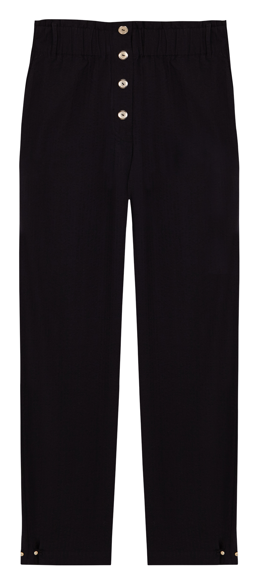 High-rise straight-leg cotton pants THE LABEL EDITION Black