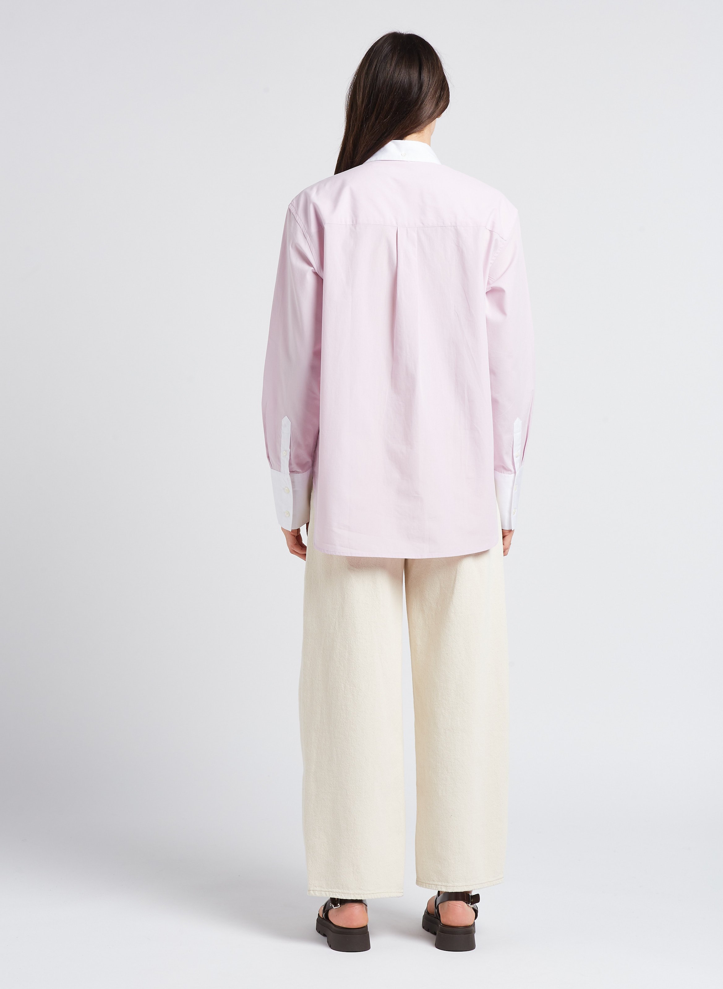 Organic cotton shirt with classic collar SAMSOE SAMSOE Purple