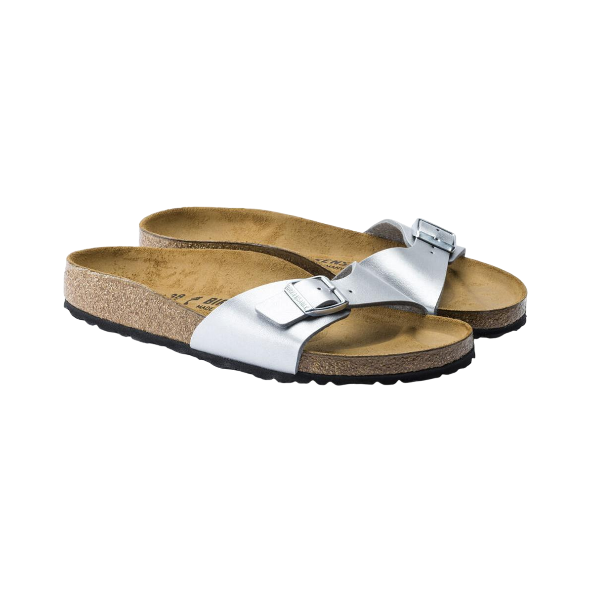 Faux leather sandals BIRKENSTOCK Silver