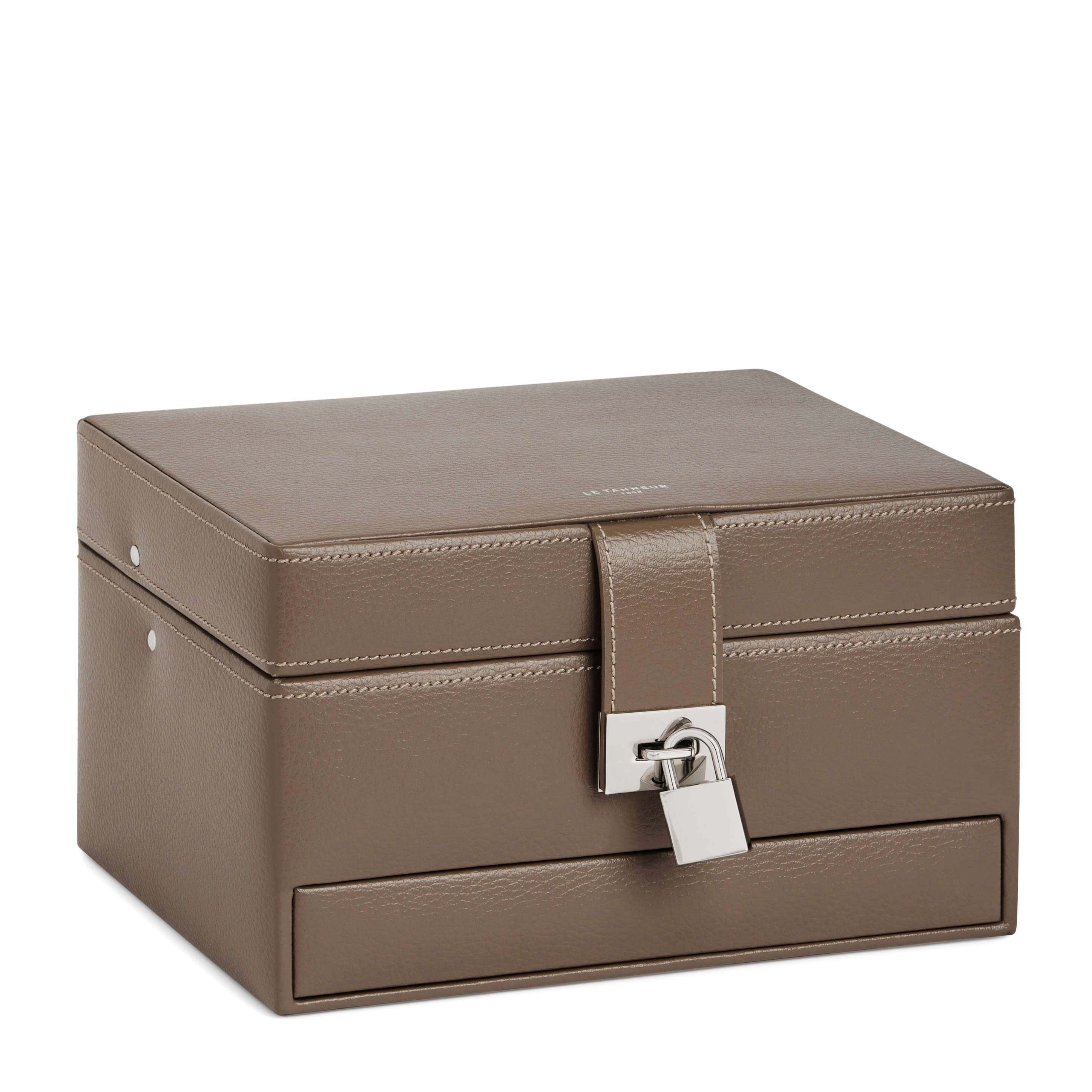 Medium-sized leather jewelry box LE TANNEUR