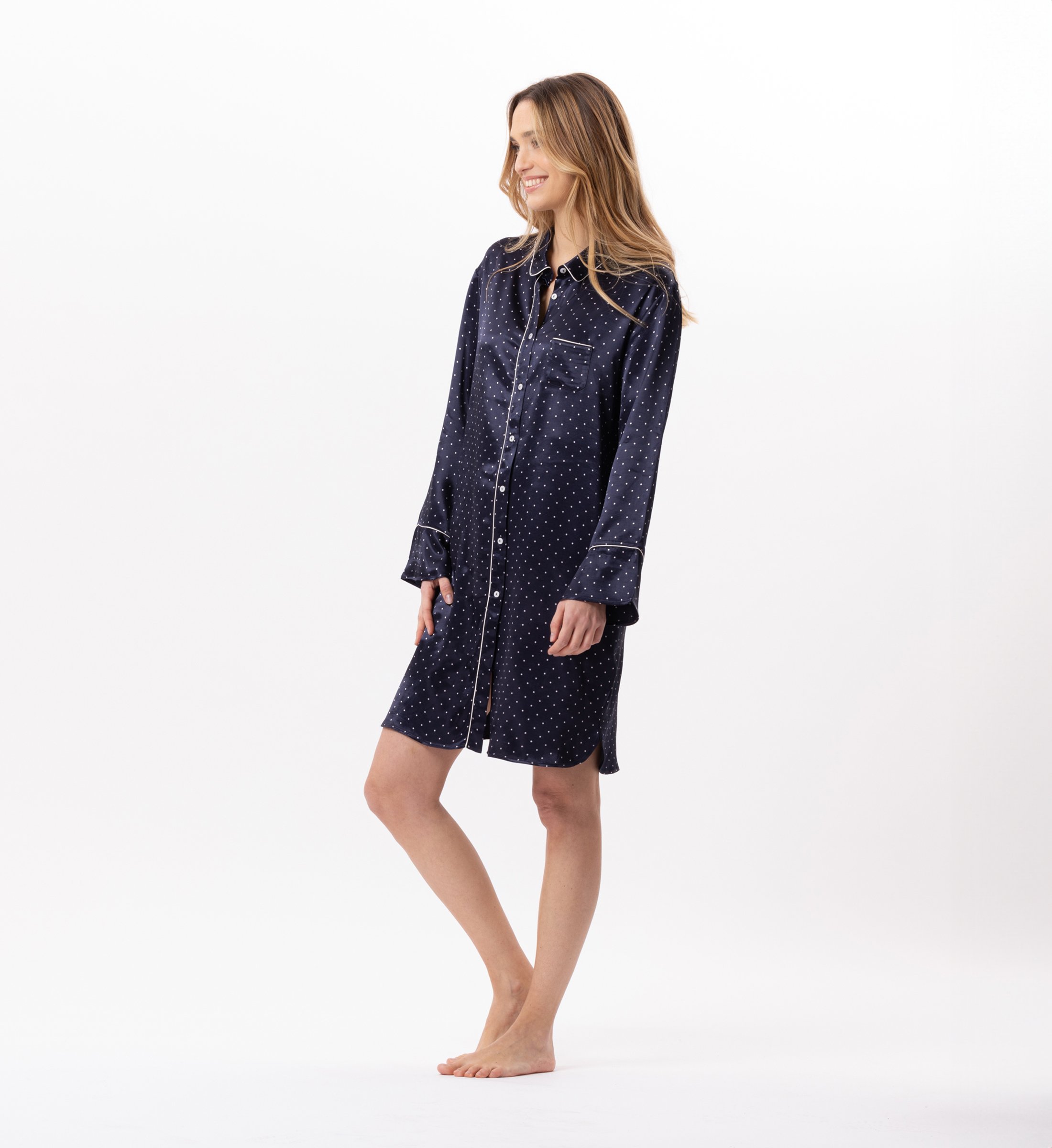 Buttoned viscose tunic LE CHAT Blue