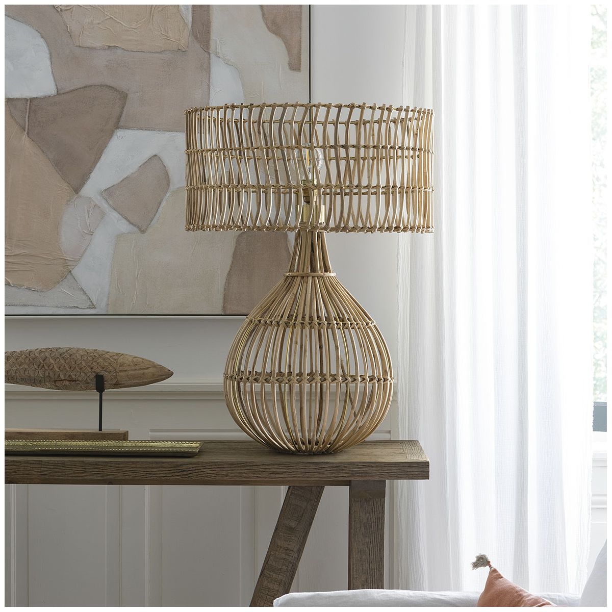 Rattan lampshade BLANC D'IVOIRE Beige