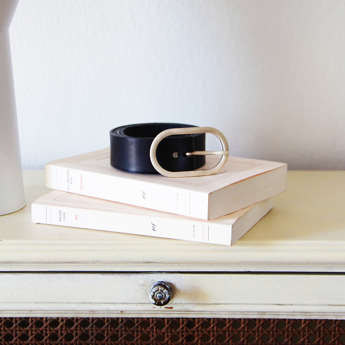 Ceinture large cuir lisse JULES & JENN Noir