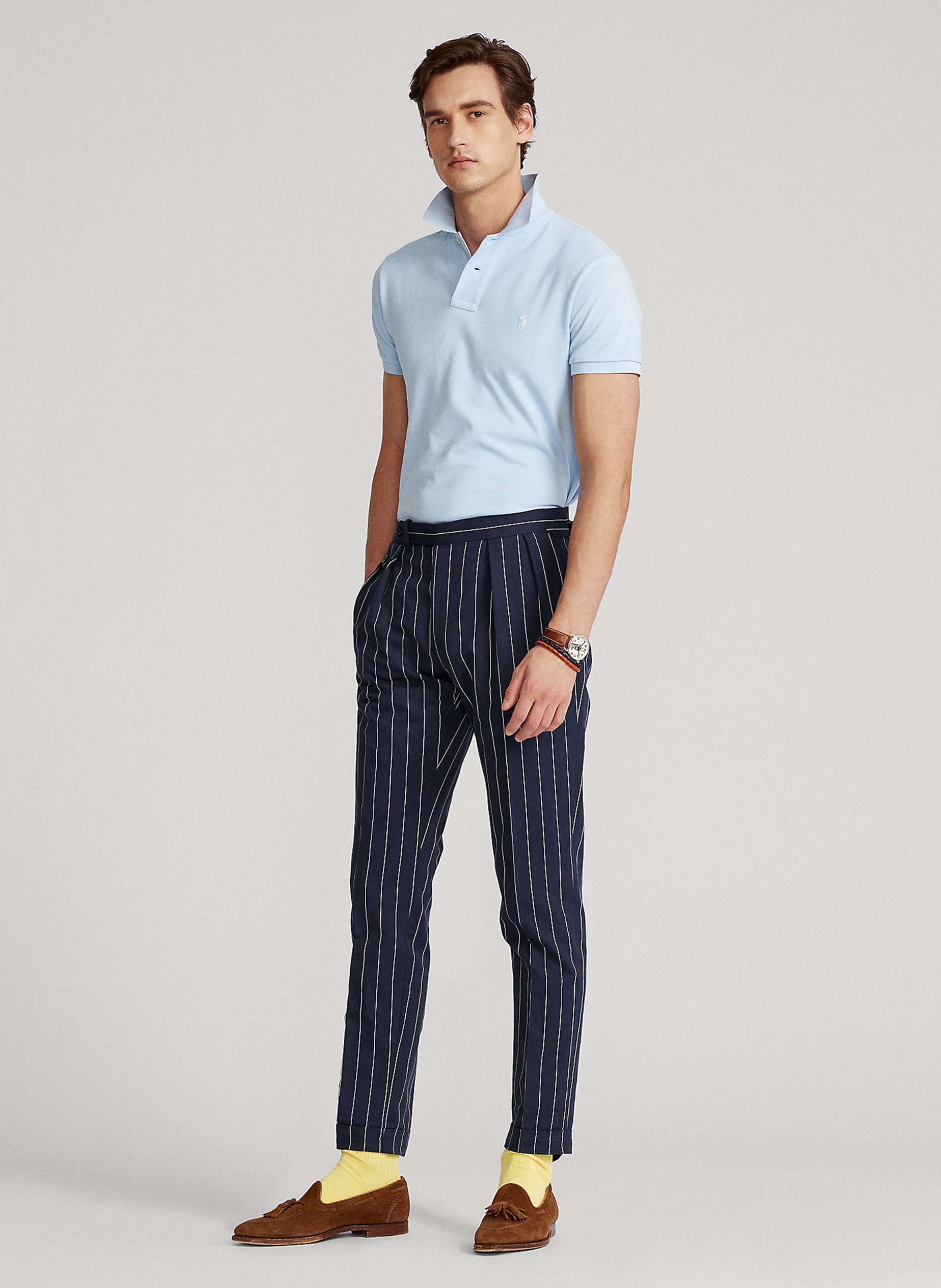 Slim-fit cotton piqué polo shirt POLO RALPH LAUREN Blue