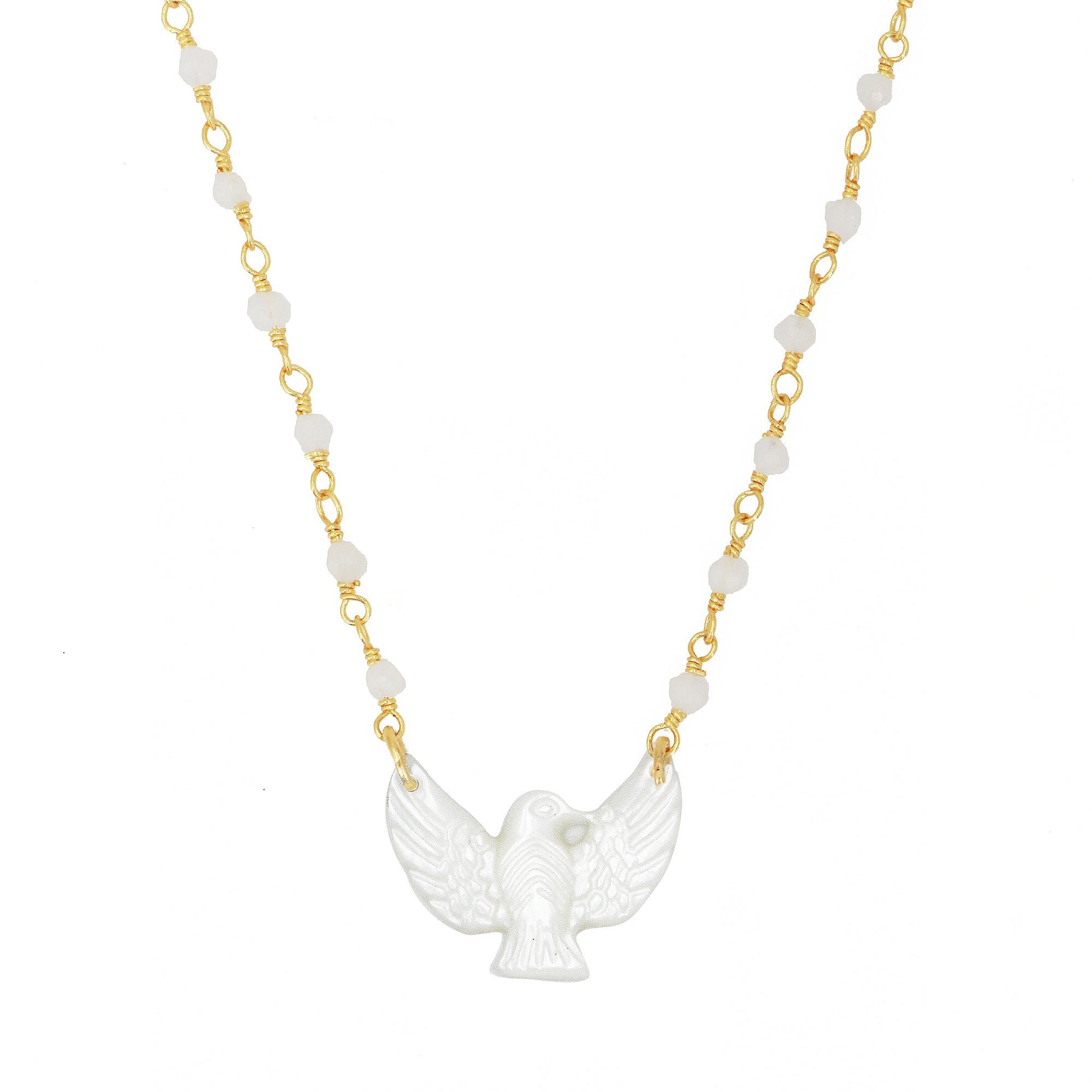 Necklace gold plated  colomba NILAI White