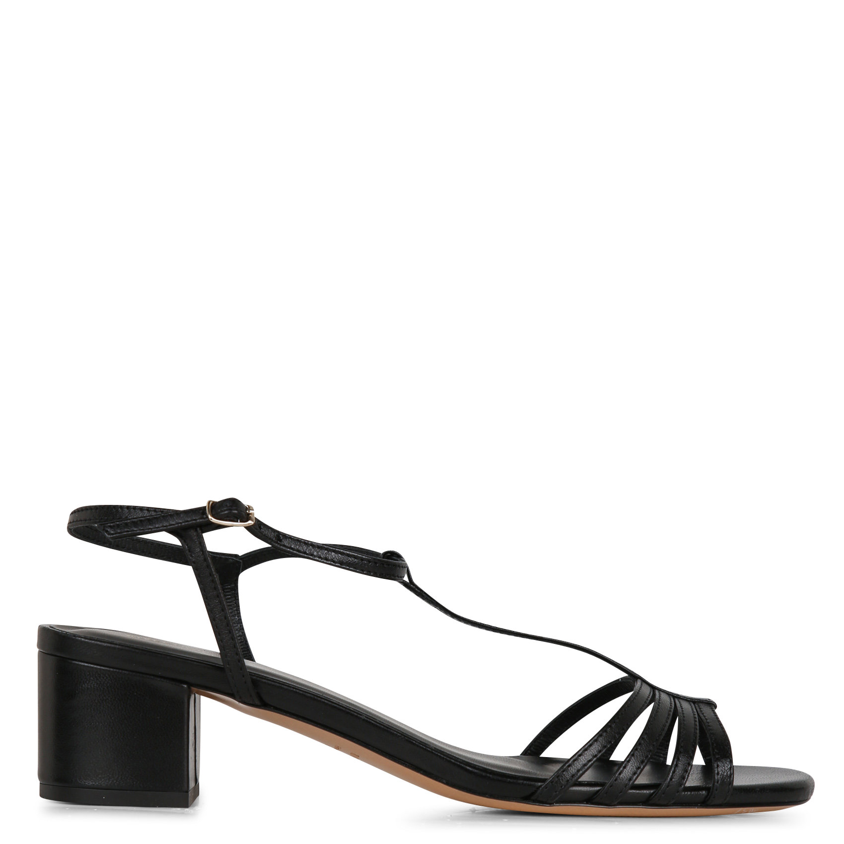 Sandales à talon en cuir RIVECOUR Noir