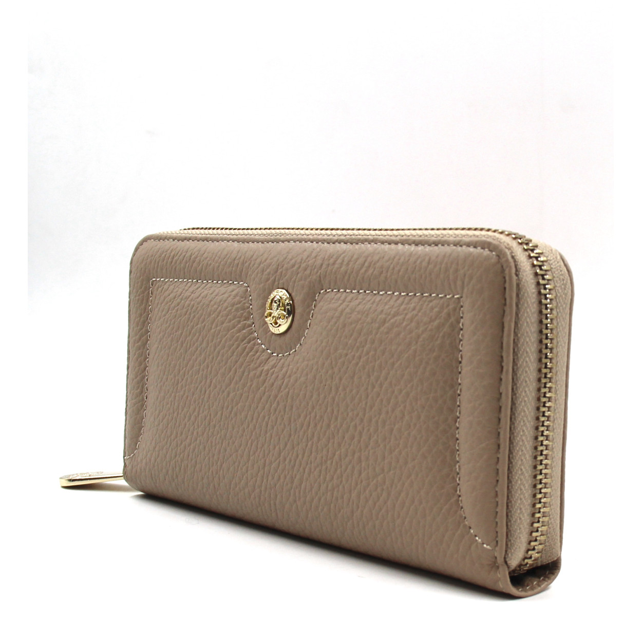 Leather coin purse POURCHET Brown