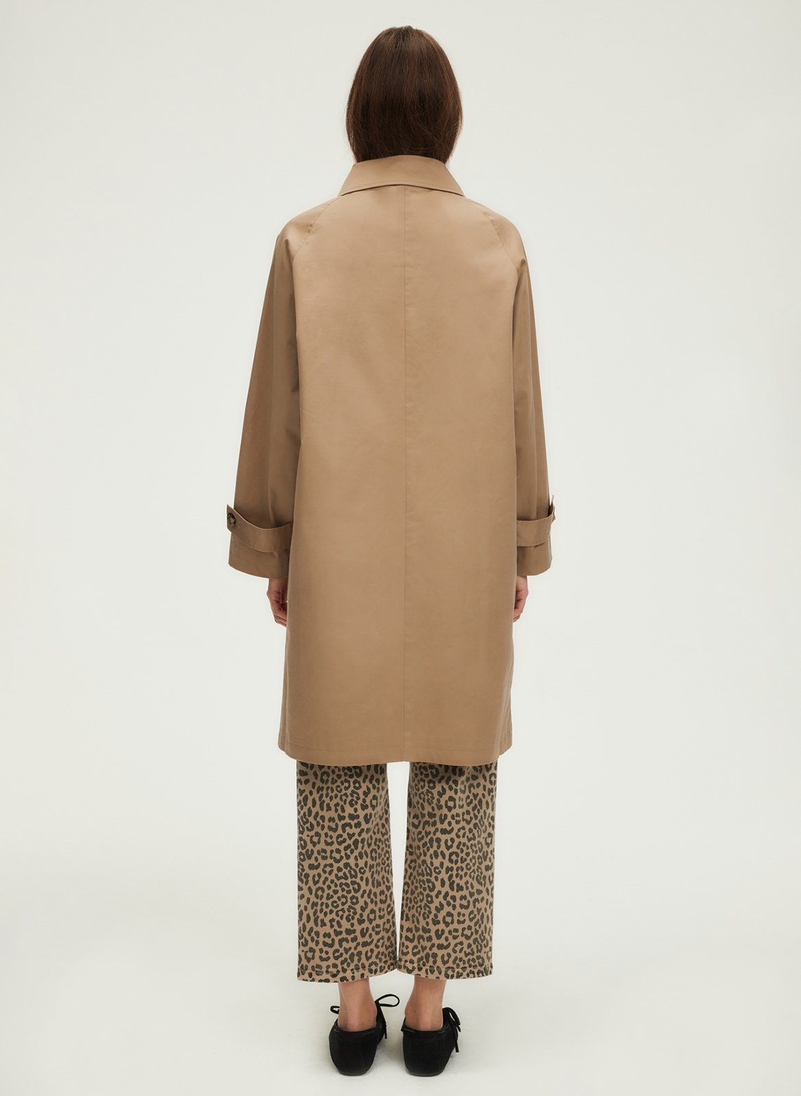 Trench met opstaande kraag van gemengd katoen PABLO Beige