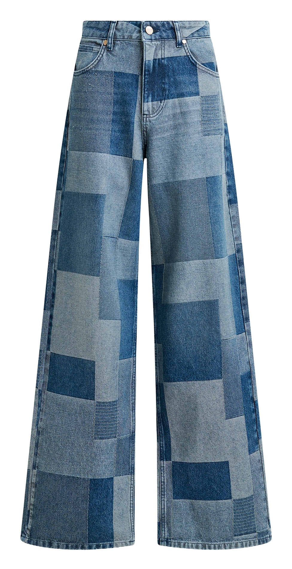 Jean large patchwork en coton ESSENTIEL ANTWERP Bleu