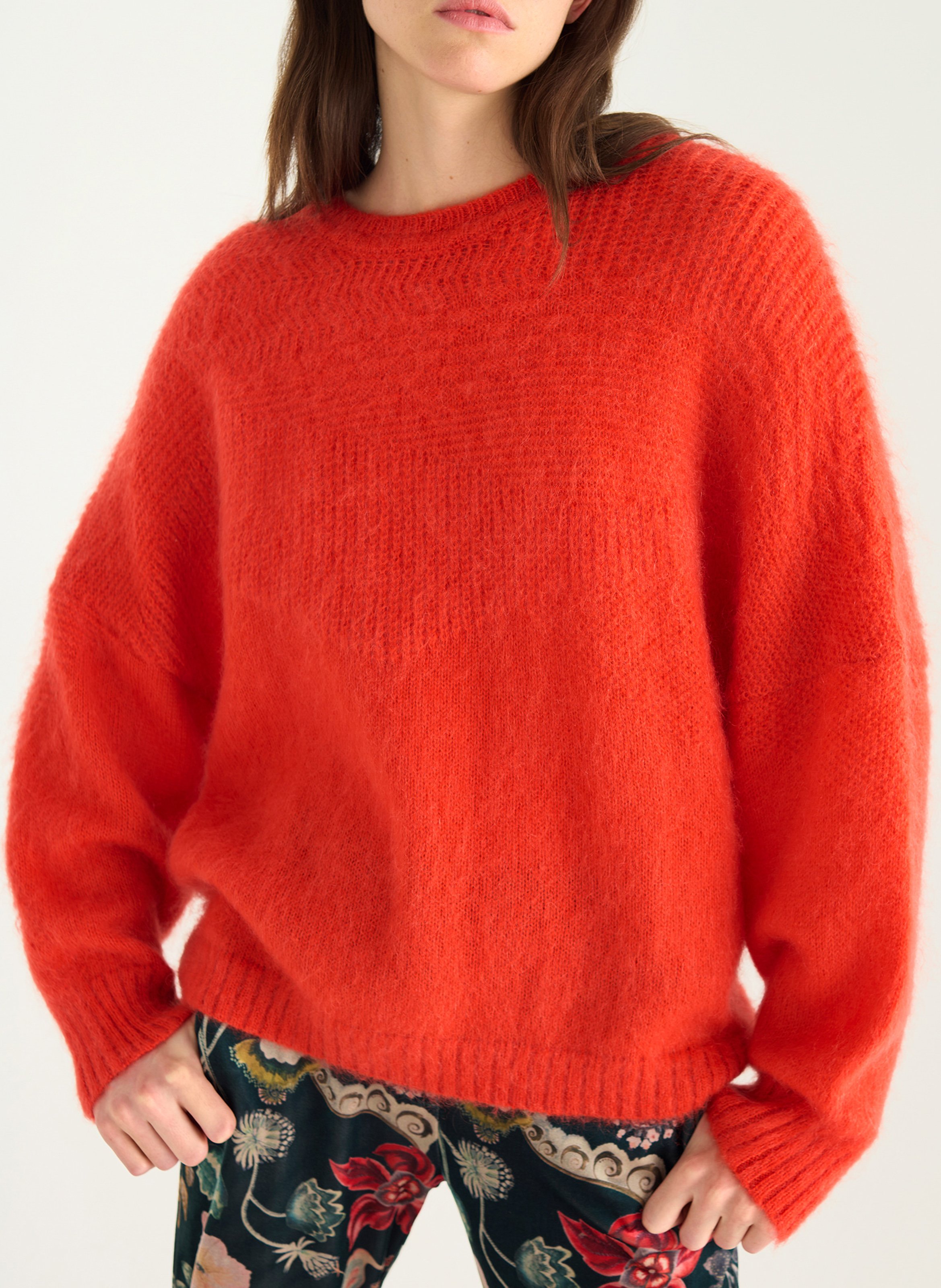 Pull oversize col rond en laine mélangée COTELAC