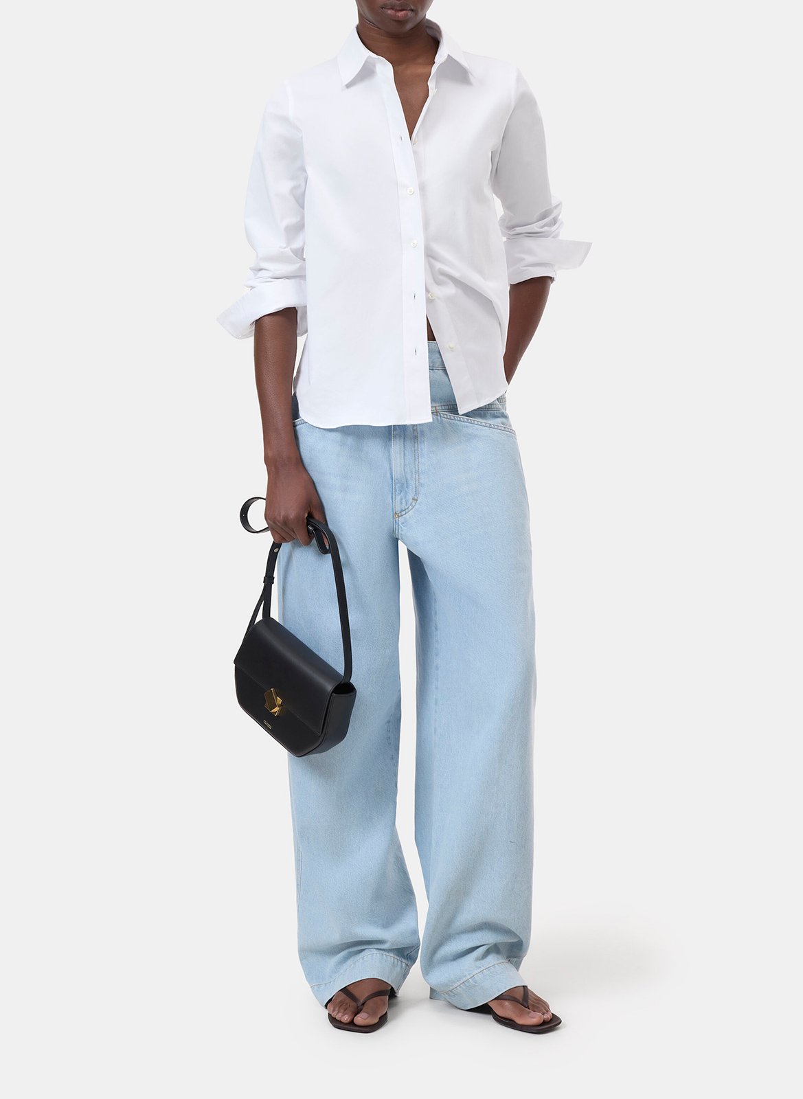 Chemise droite avec détail dos en coton bio CLOSED Blanc