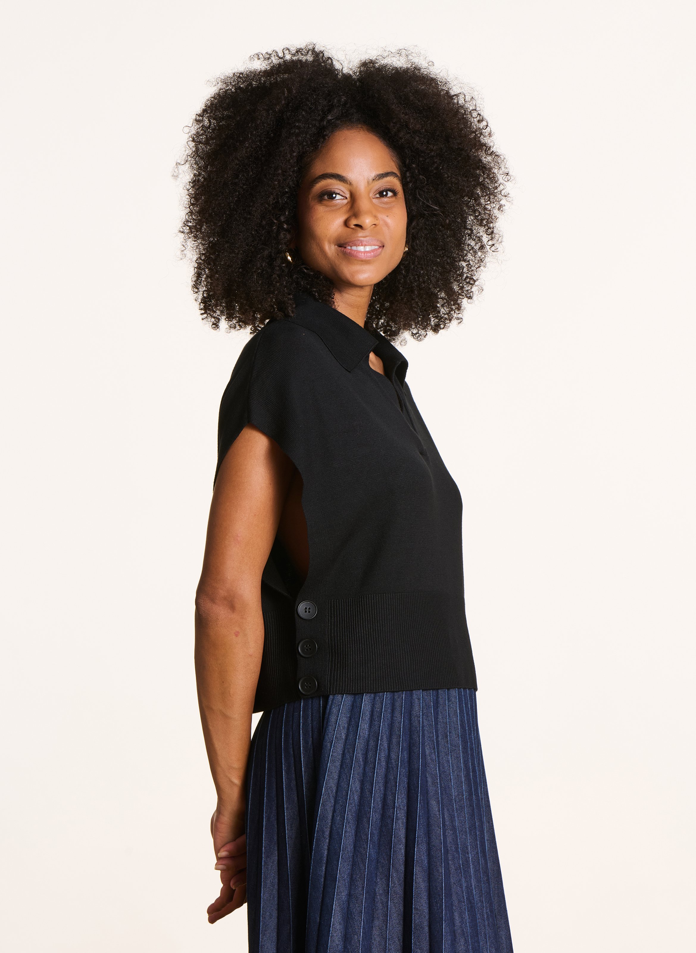 Oversized polo neck sweater LA FEE MARABOUTEE Black