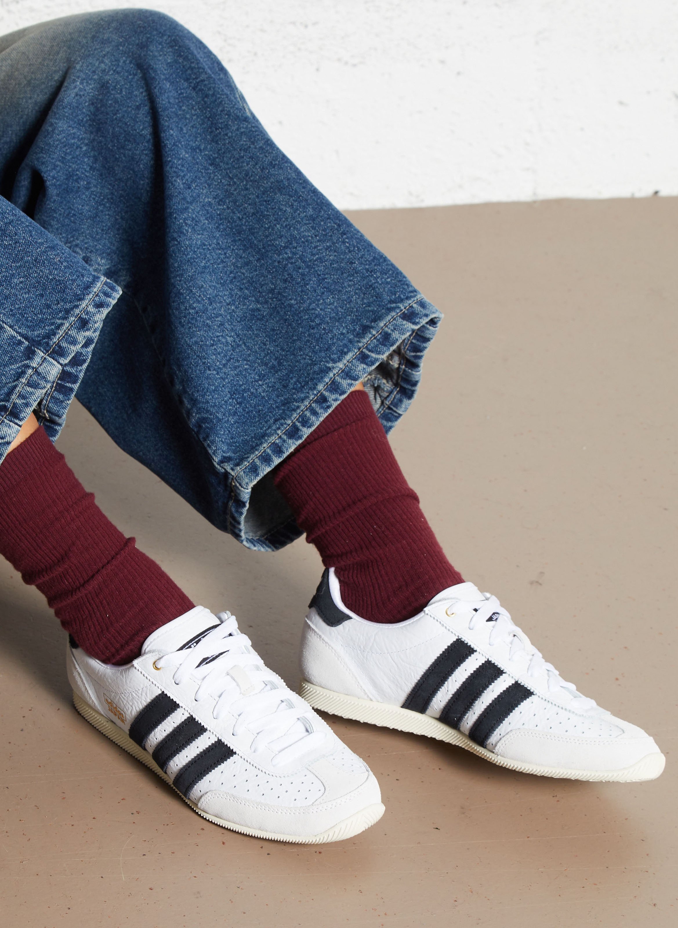 Baskets basses en cuir ADIDAS Blanc