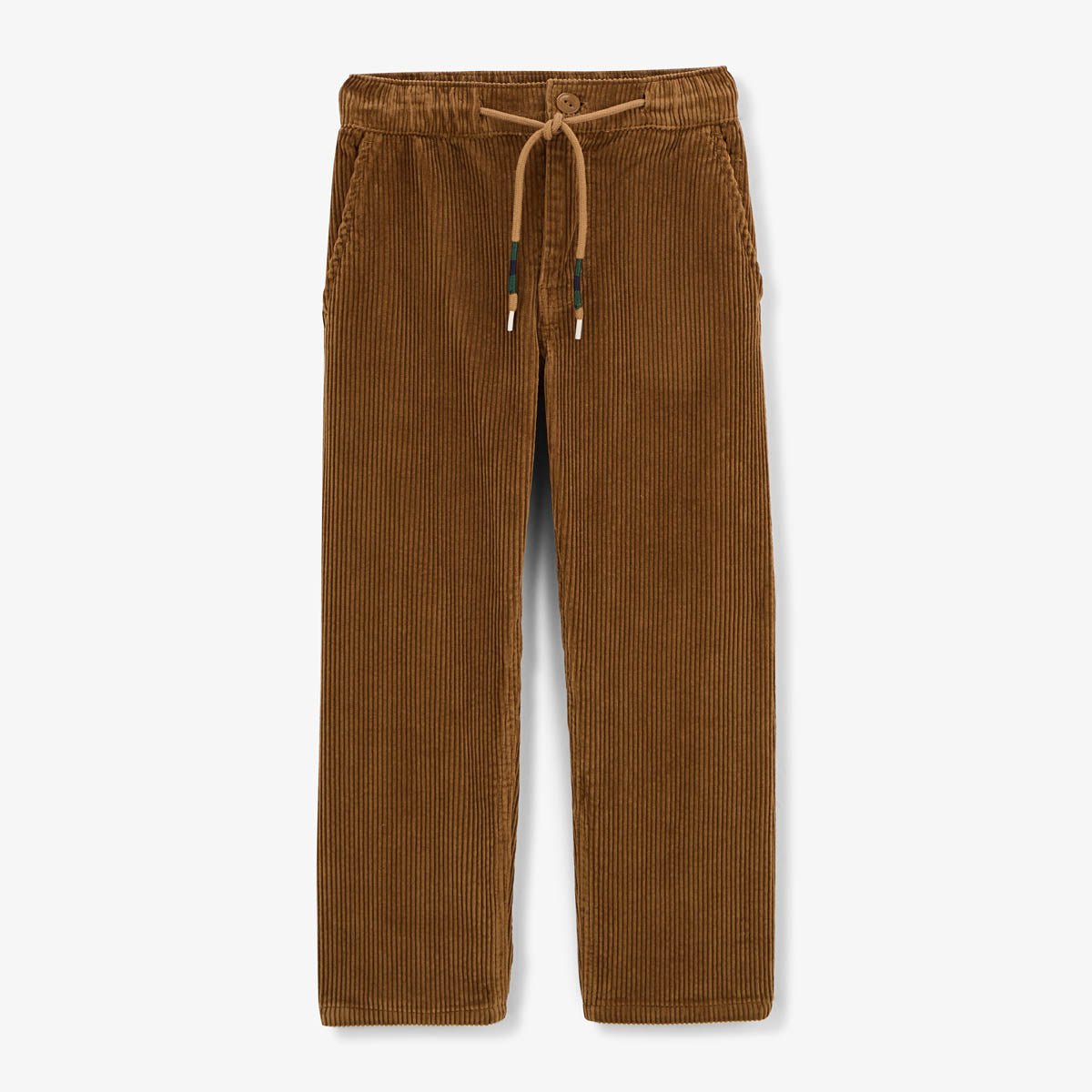 Boy's straight-cut pants with elastic waistband SERGE BLANCO Brown