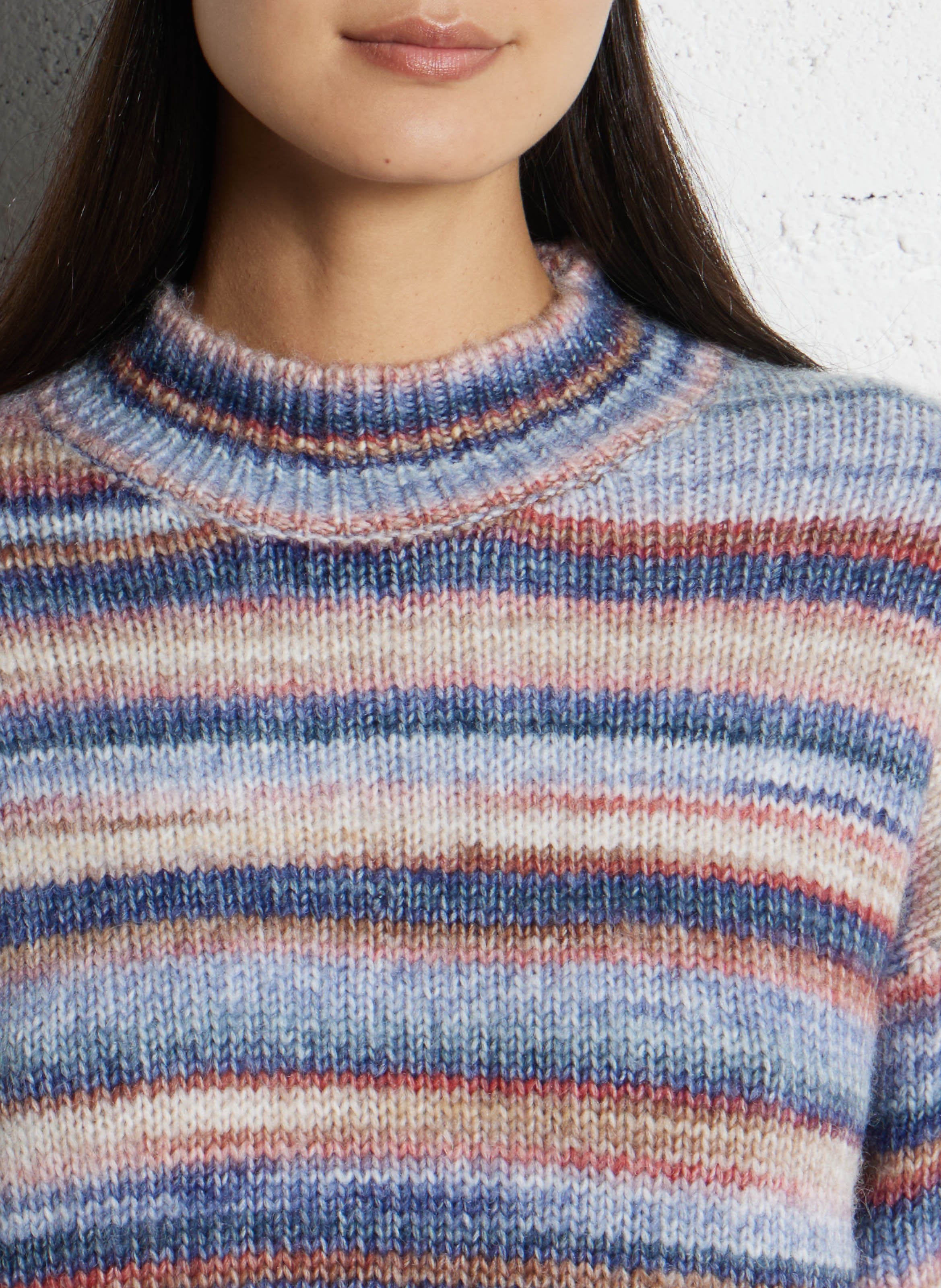 Pull droit manches longues à rayures MAISON 123 Bleu