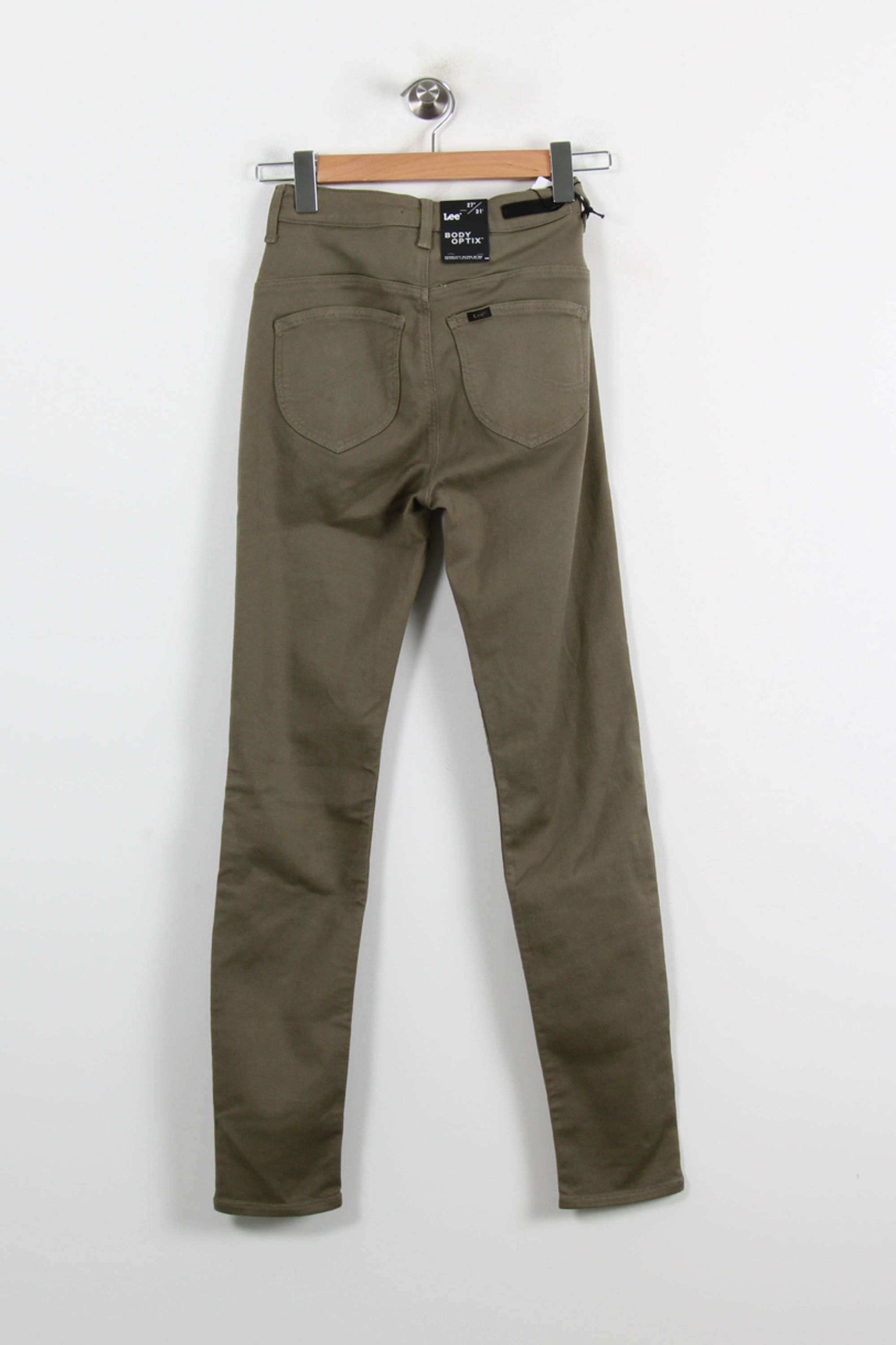 Cropped slim jeans with studs LEE - Seconde Main Green