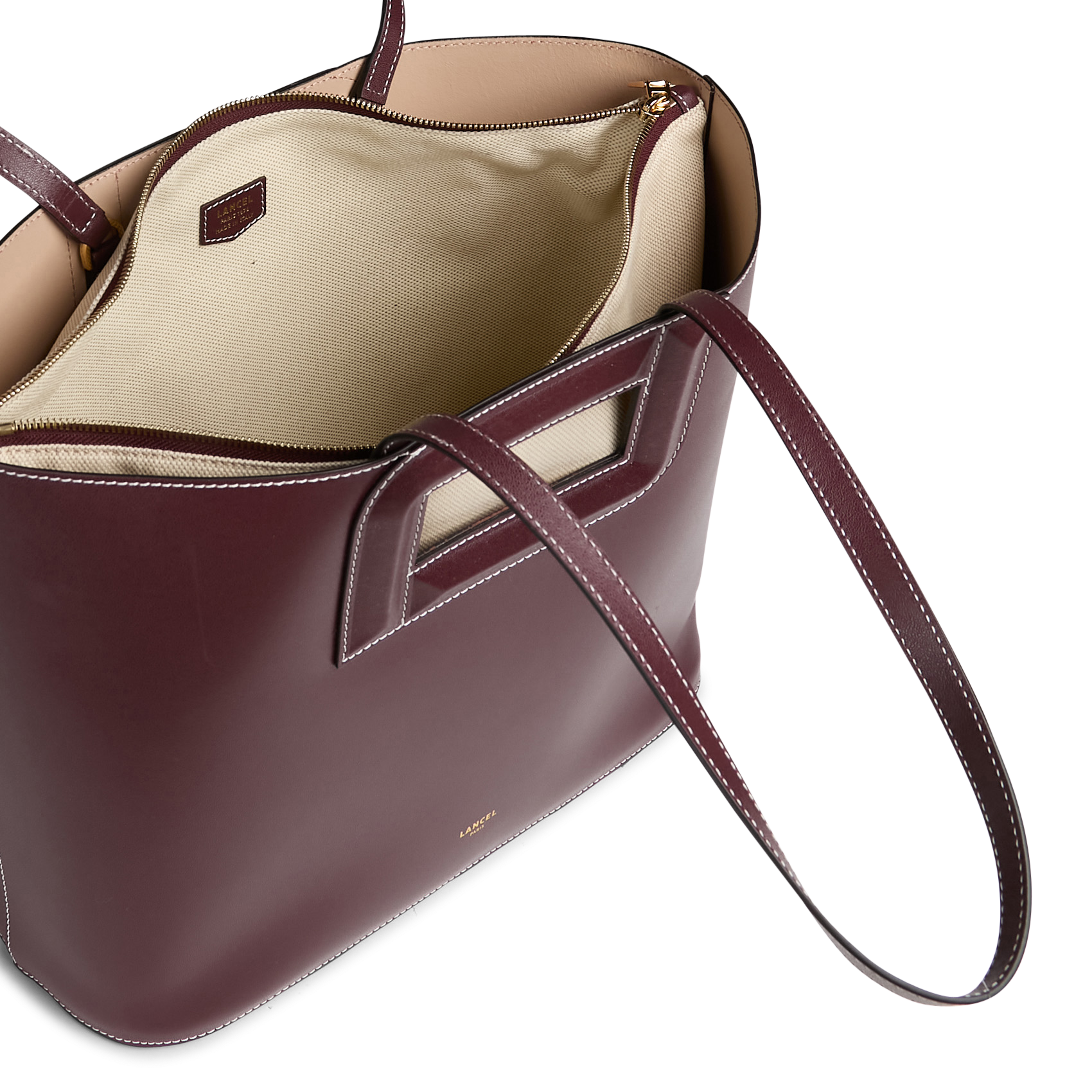 Cabas en cuir LANCEL Prune