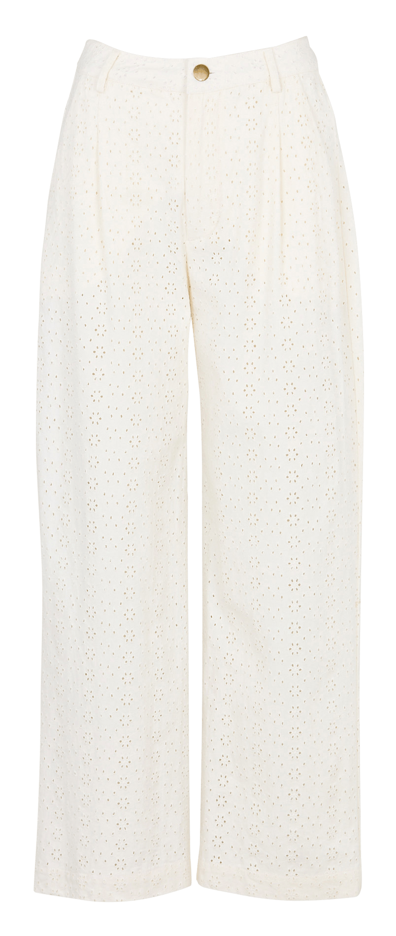 Gerade Hose aus Broderie Anglaise MAISON HOTEL Weiss