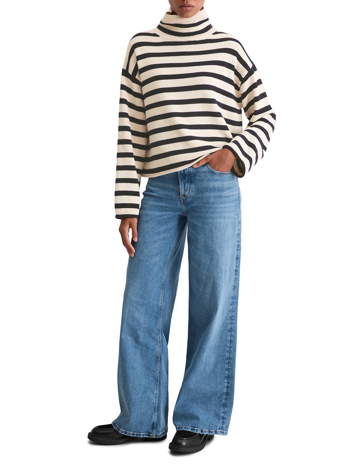 Pull col montant en coton MARC O'POLO Beige