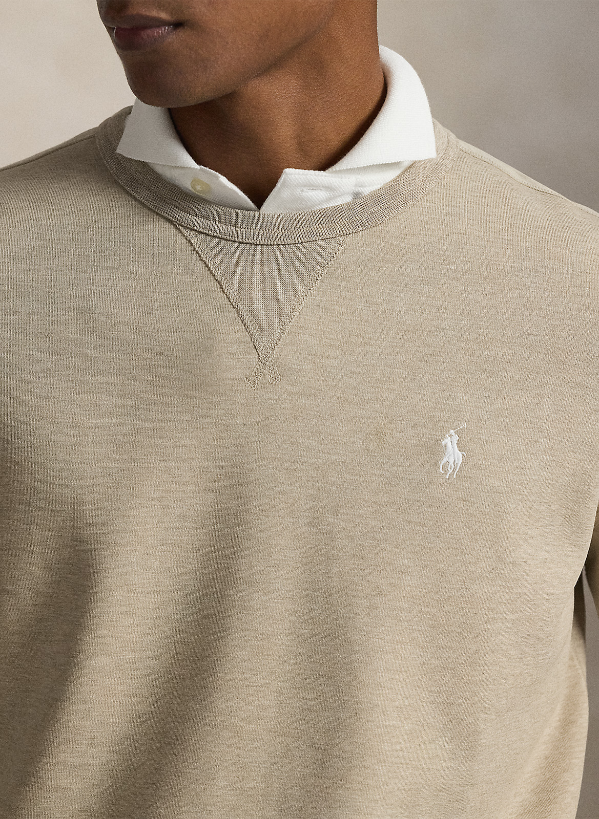Straight cotton-blend sweatshirt POLO RALPH LAUREN Beige