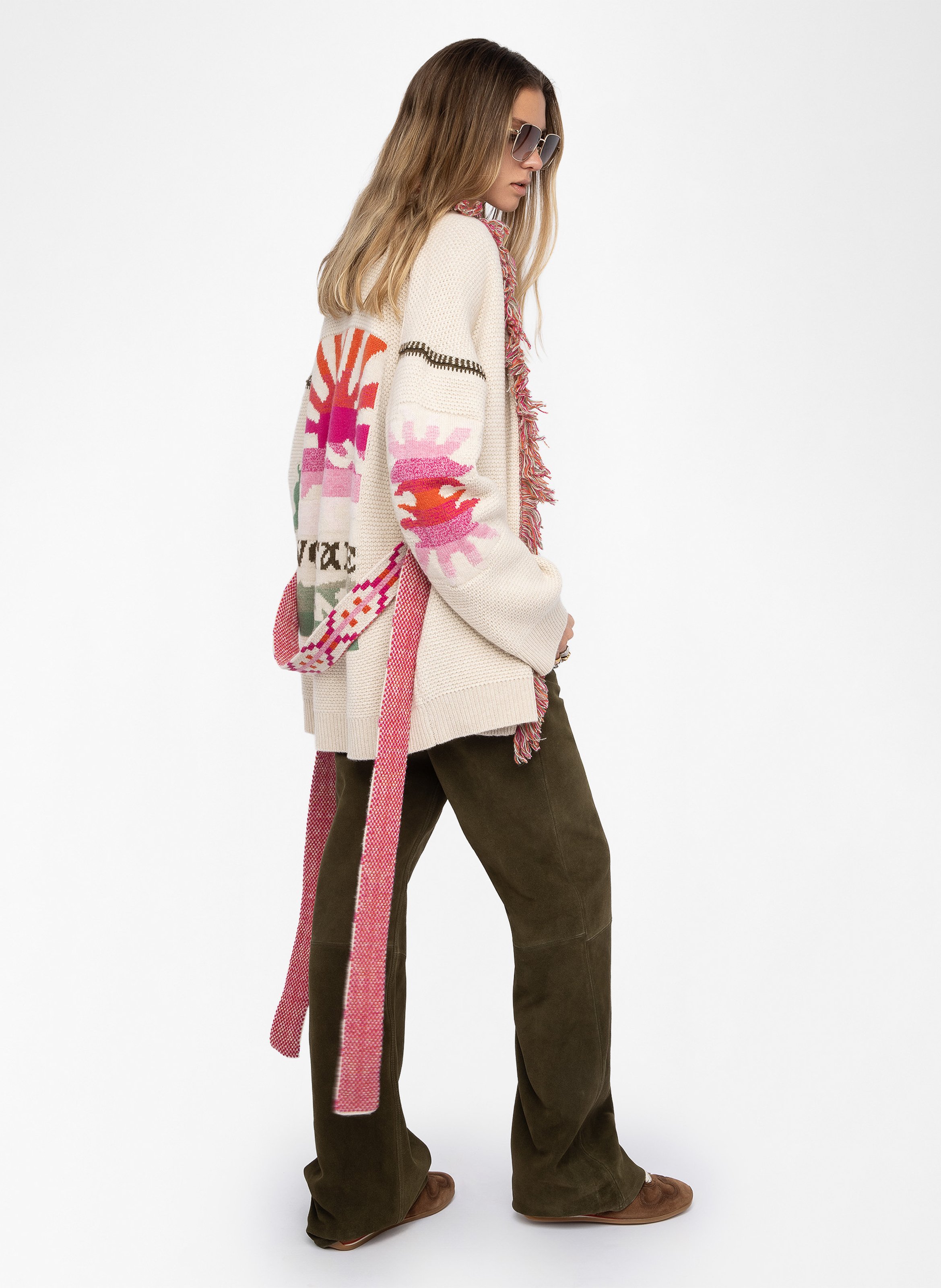 Mantel met sjaalkraag van wol en kasjmier ZADIG&VOLTAIRE Beige