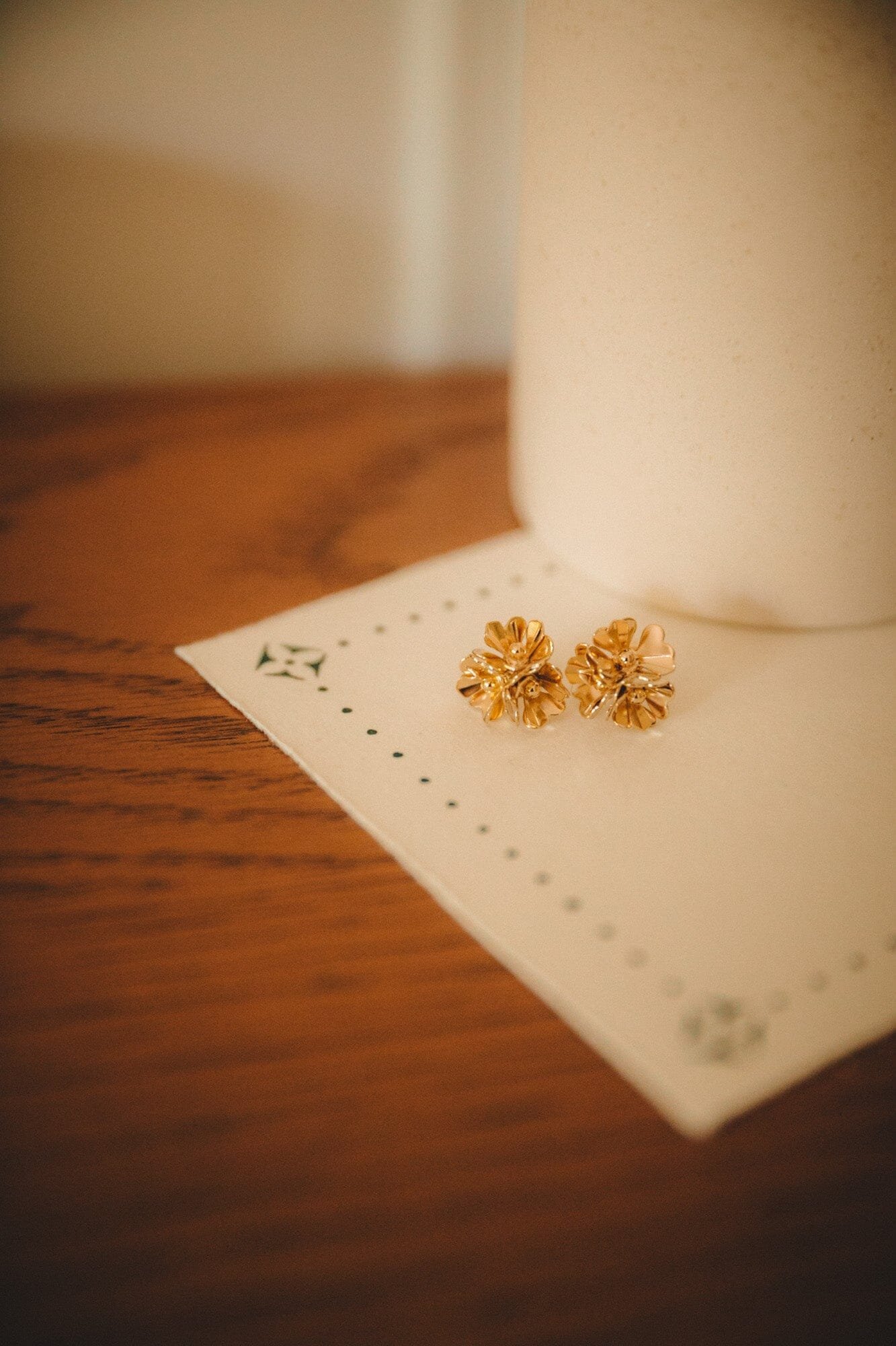 Gold-plated trio flower stud earrings Golden