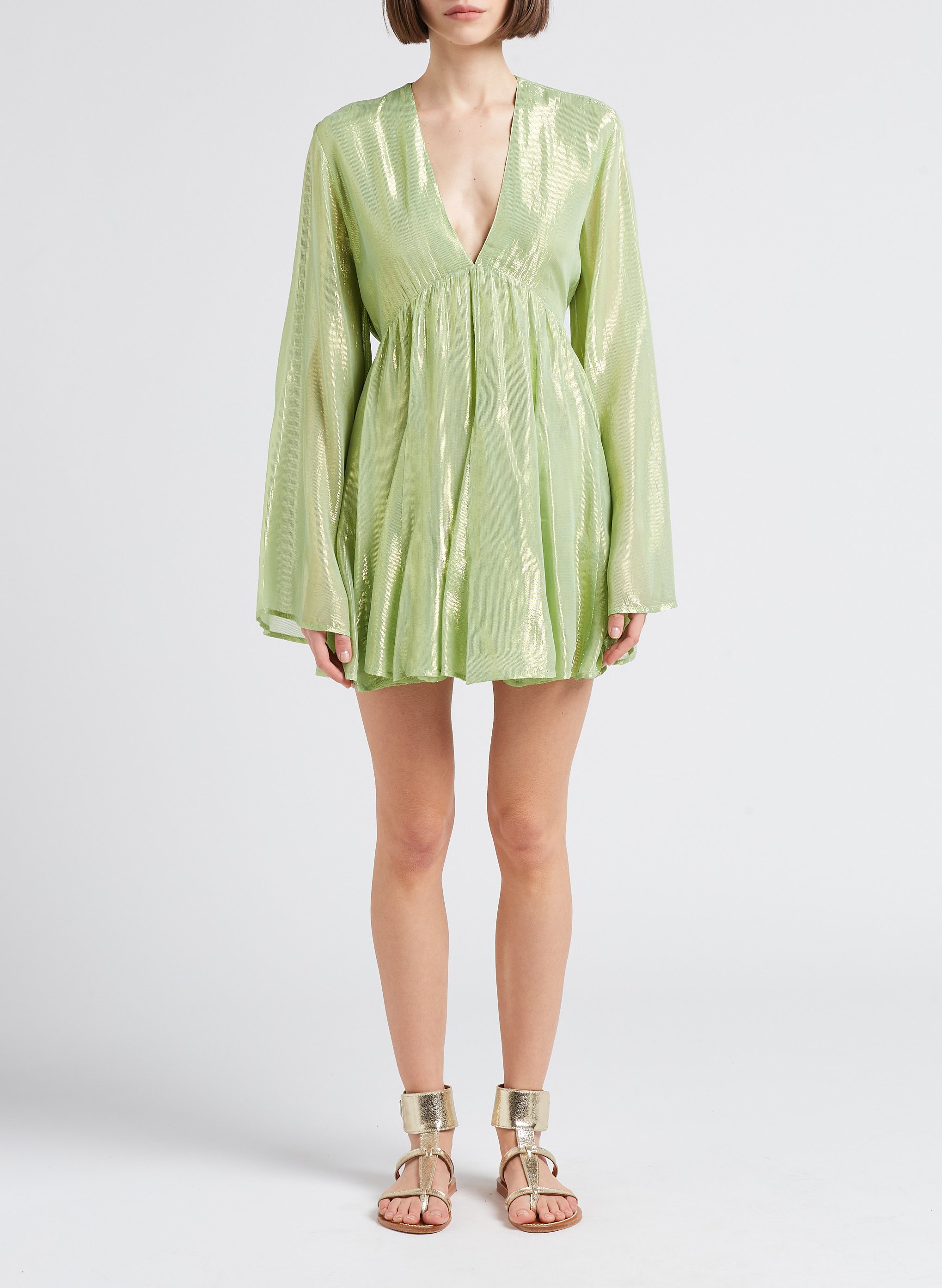 Robe courte col V évasée SUNDRESS Vert