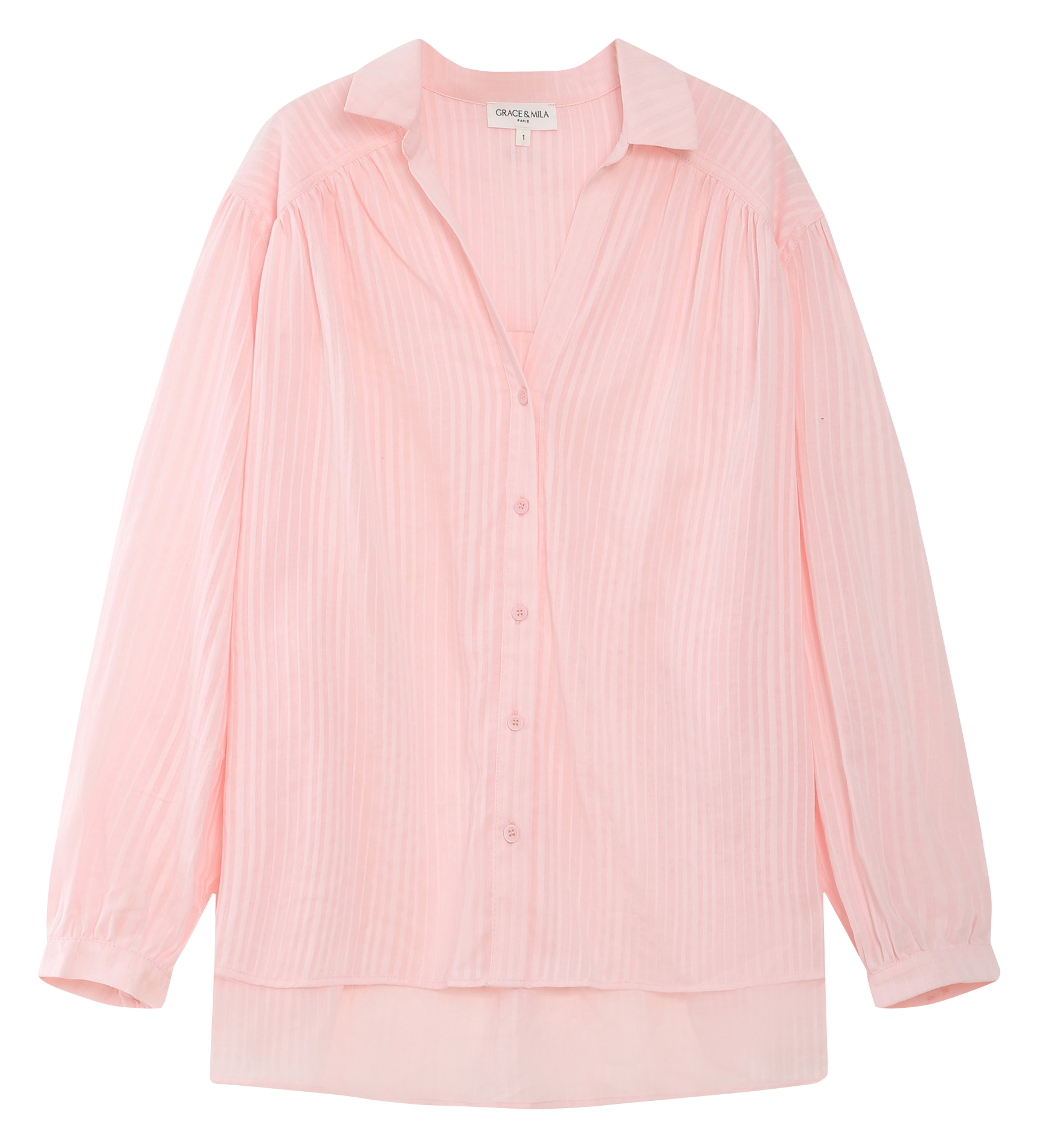 Chemise ample à rayures  GRACE ET MILA Rose