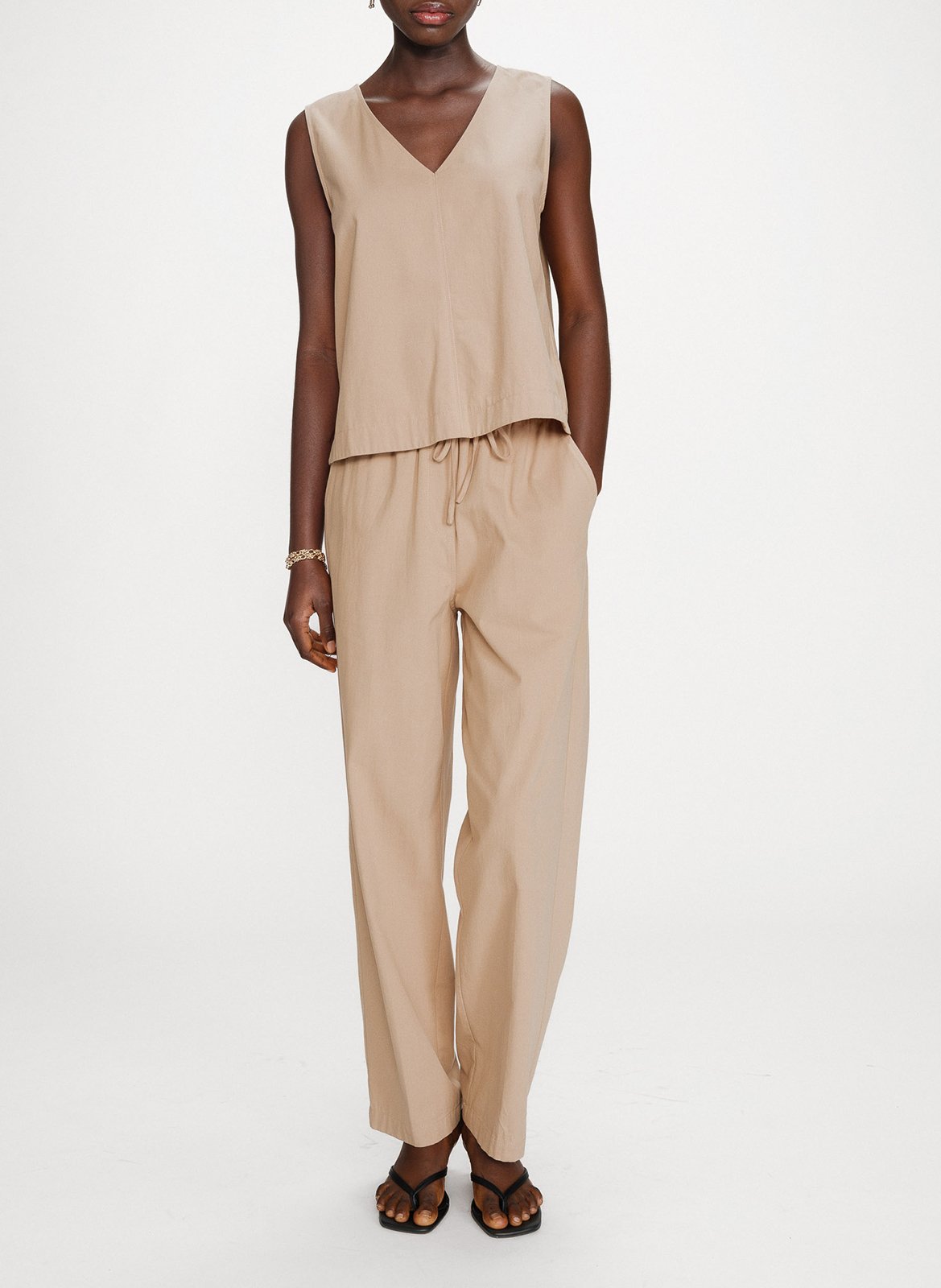 Top col v  GRACE ET MILA Beige