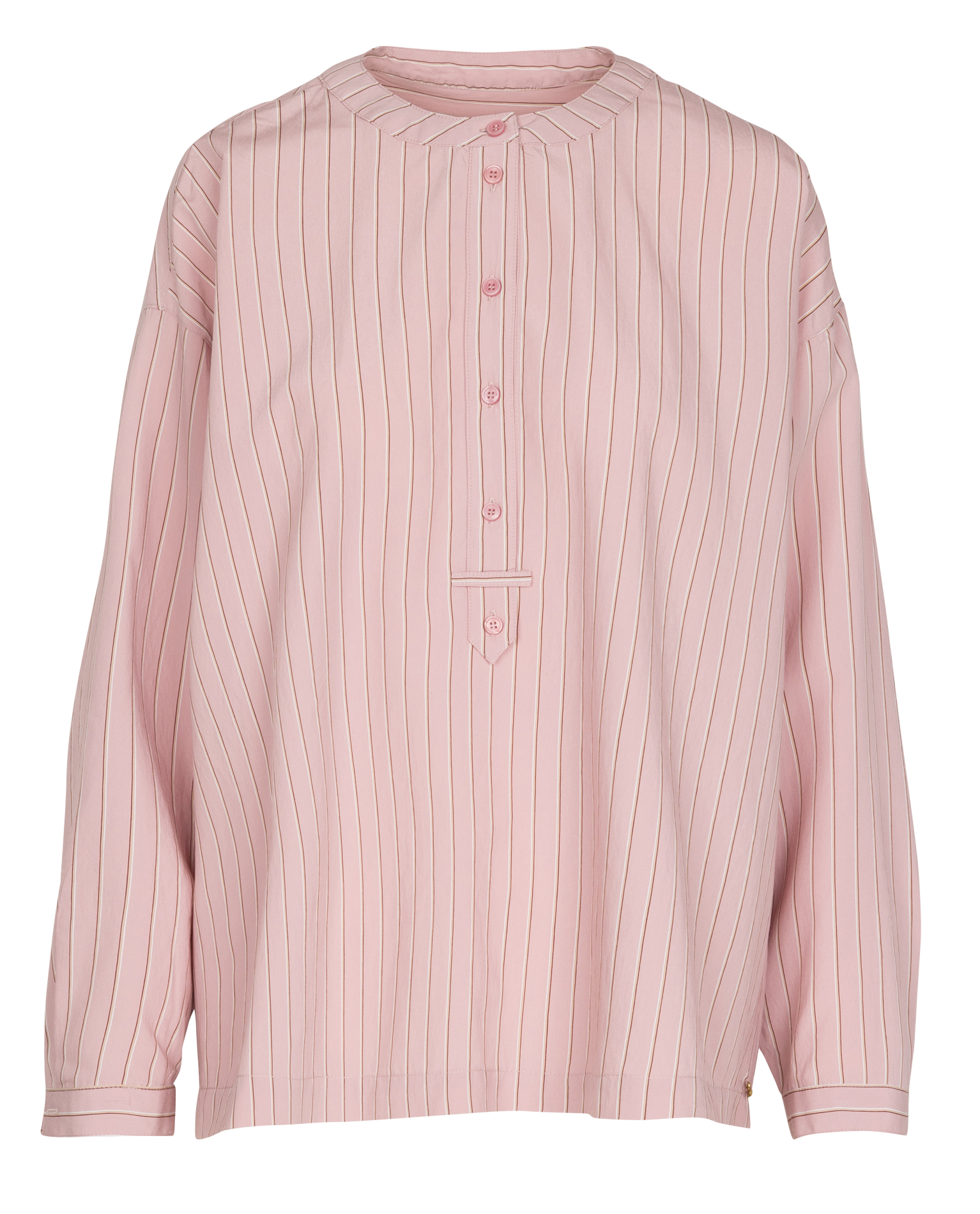 Blouse à rayures col rond DES PETITS HAUTS Rose