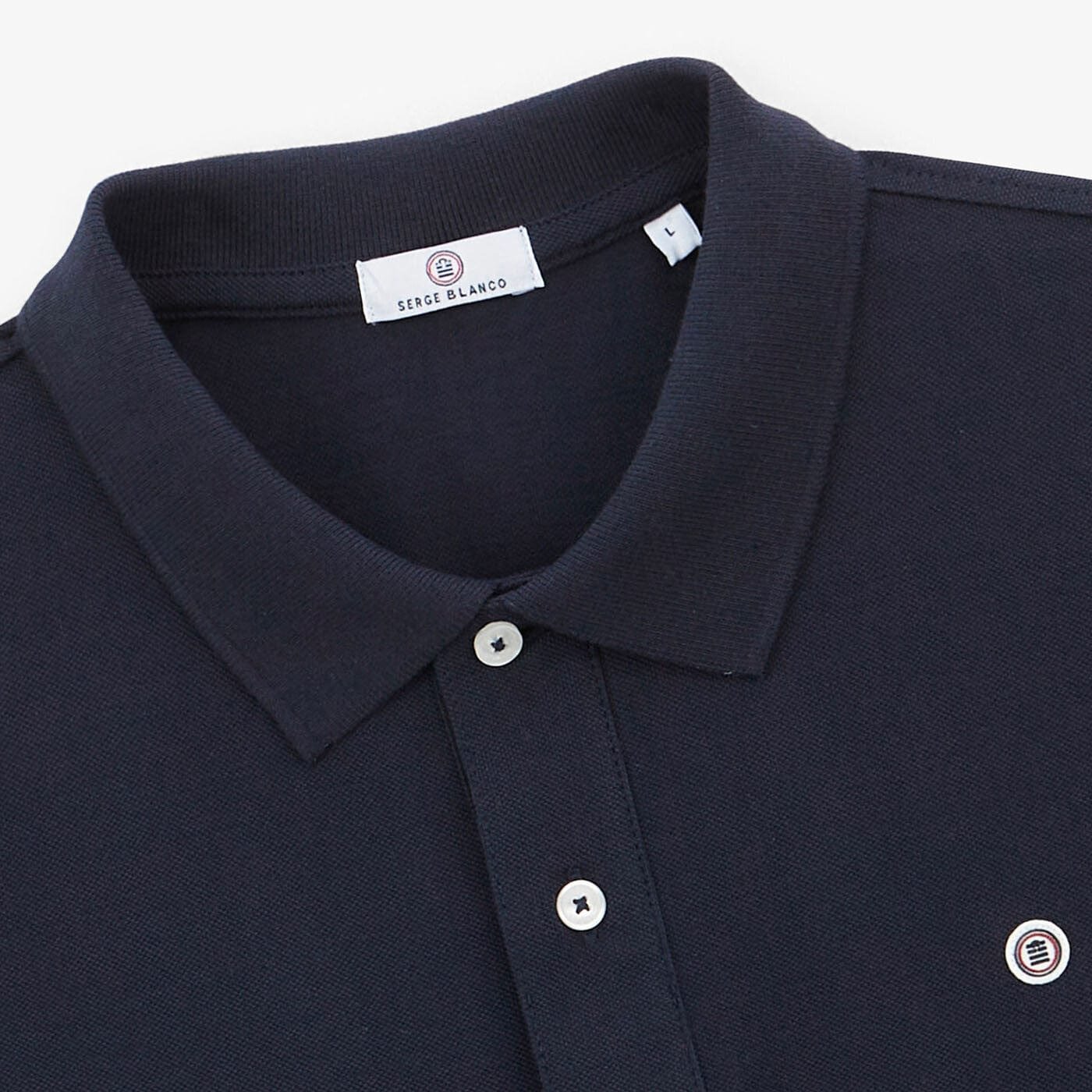 Short-sleeved piqué knit polo SERGE BLANCO Blue