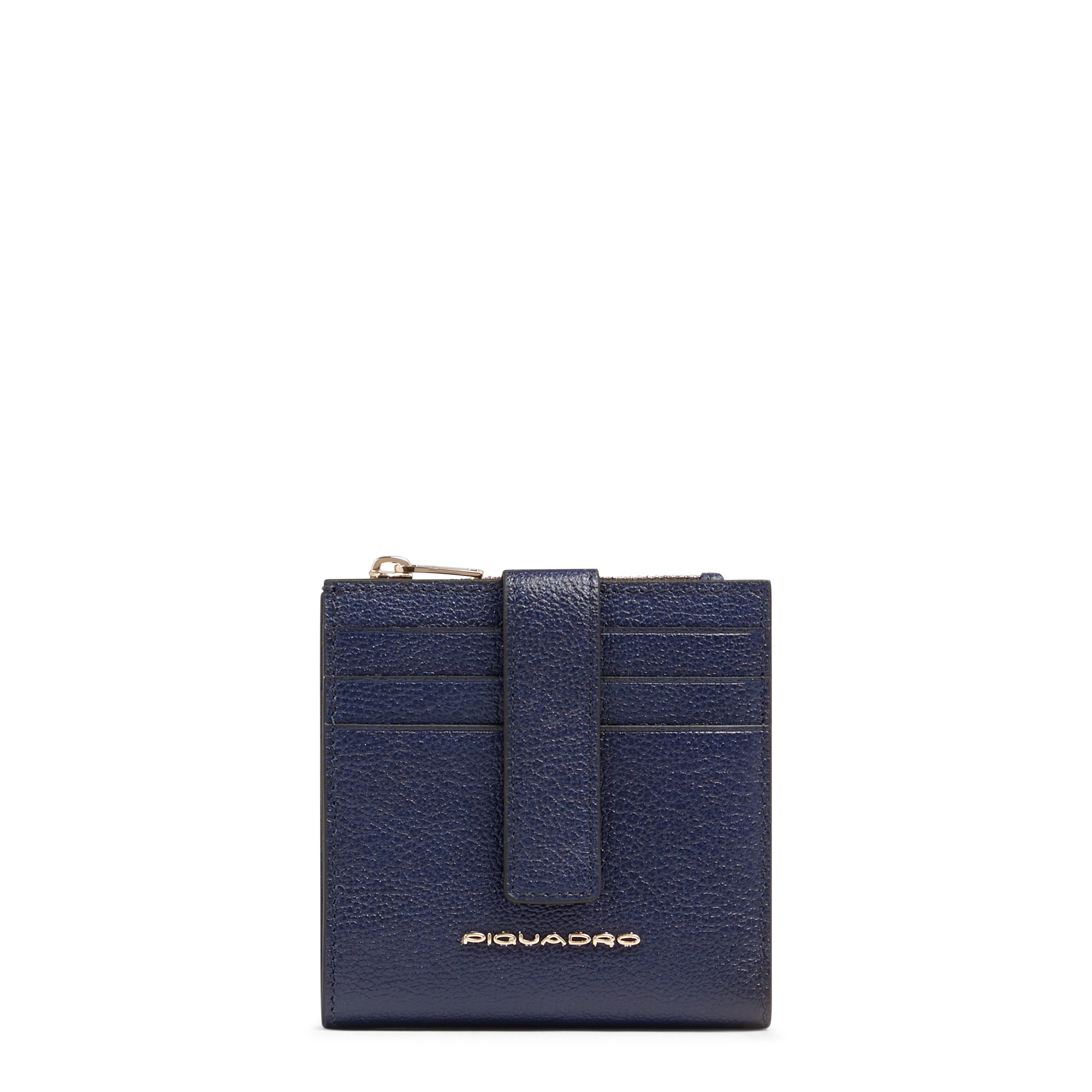 Women's leather credit card holder with coin pocket and RFID protection PIQUADRO