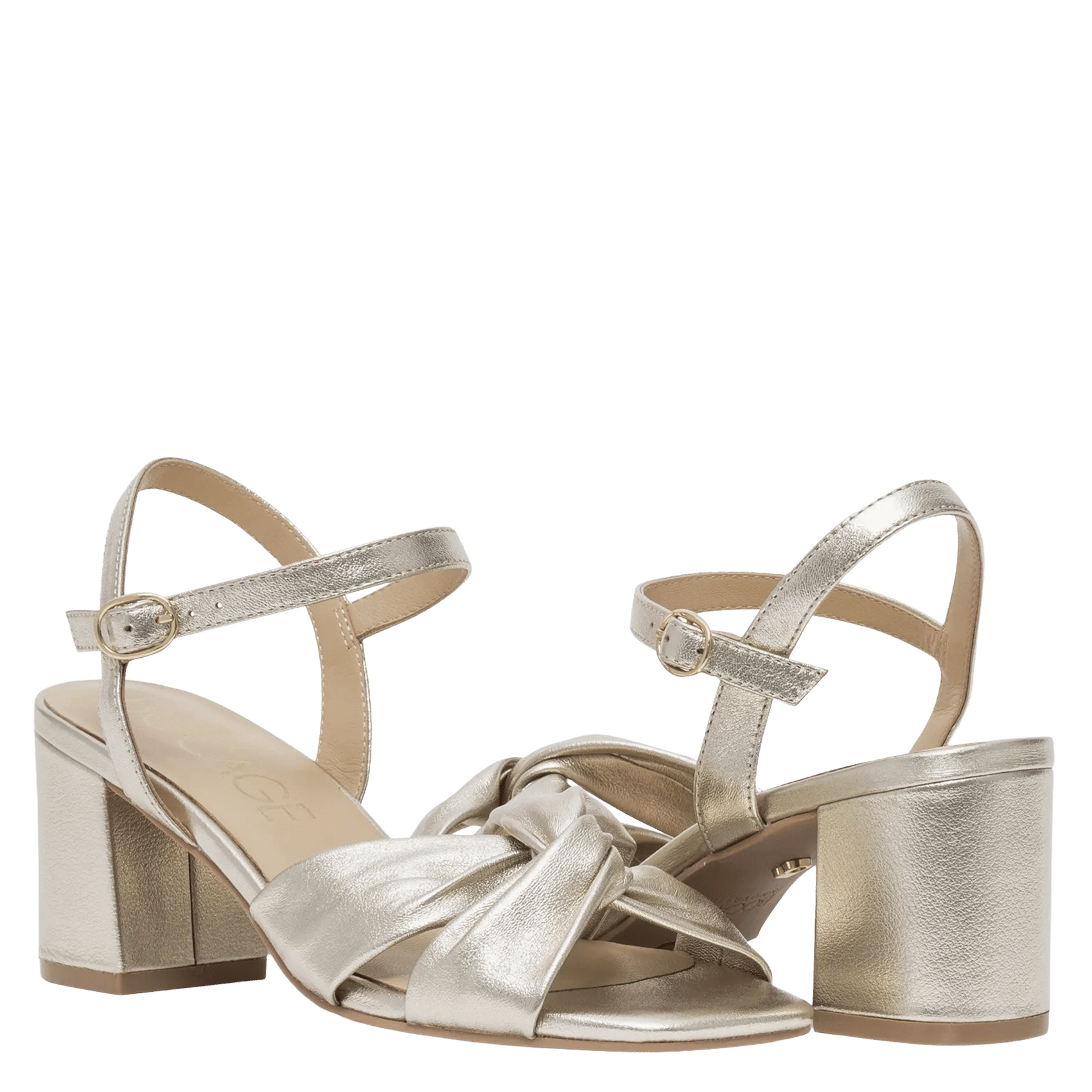 Sandales à talons en cuir BOCAGE Doré