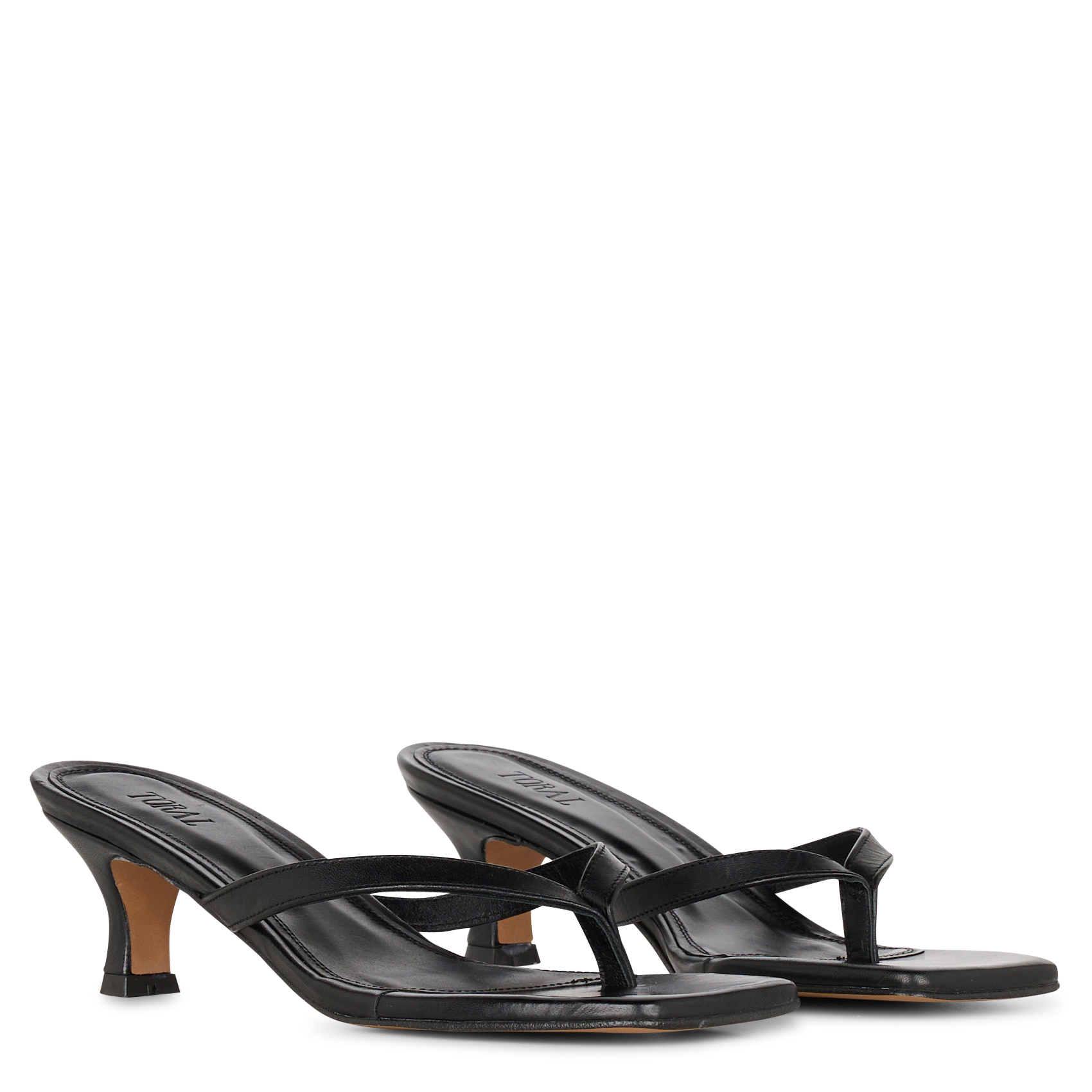 Mules à talon en cuir TORAL Noir