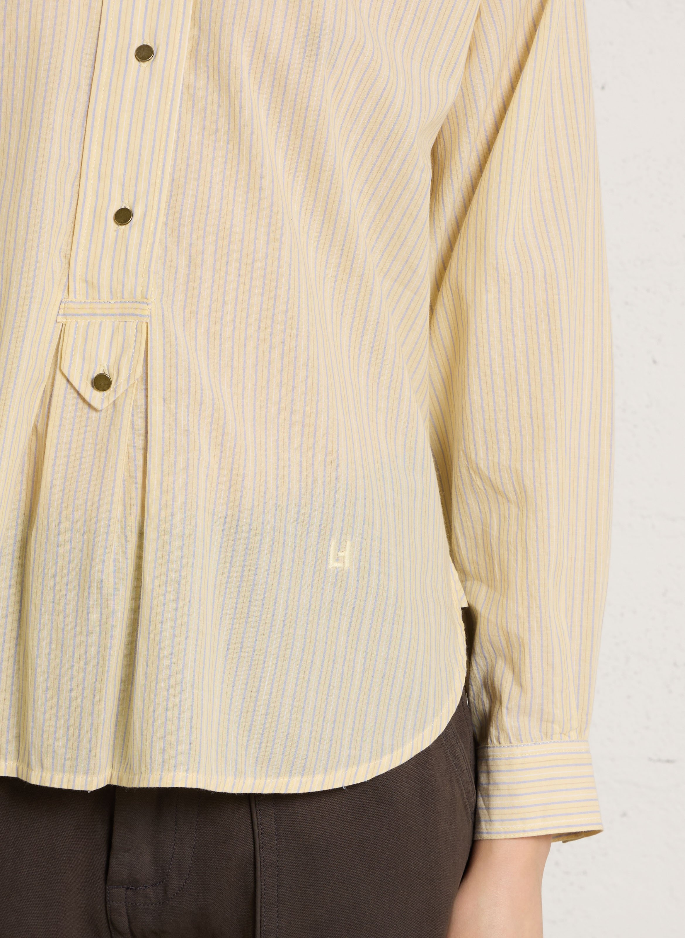 Weite Bluse mit klassischem Kragen aus Bio-Baumwolle LEON & HARPER Gelb