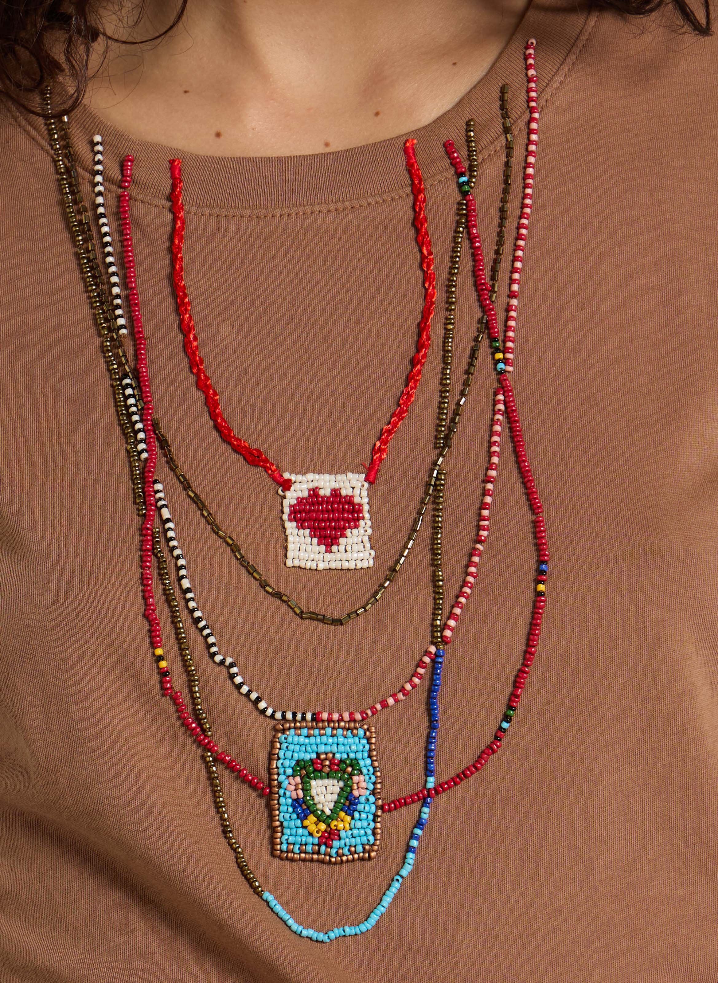 Round-neck organic cotton T-shirt LEON & HARPER Brown