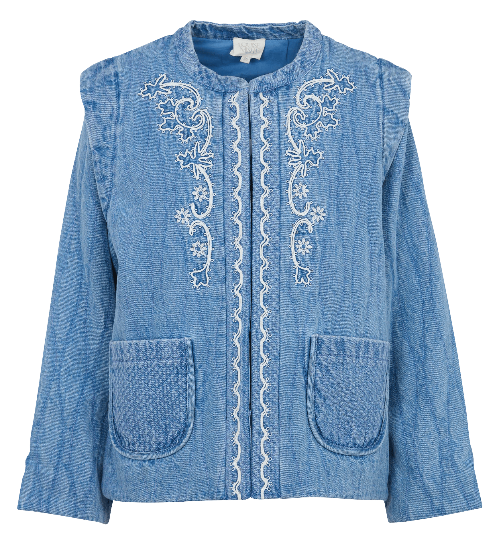 Rechte geborduurde spijkerjas LOUISE MISHA Blauw